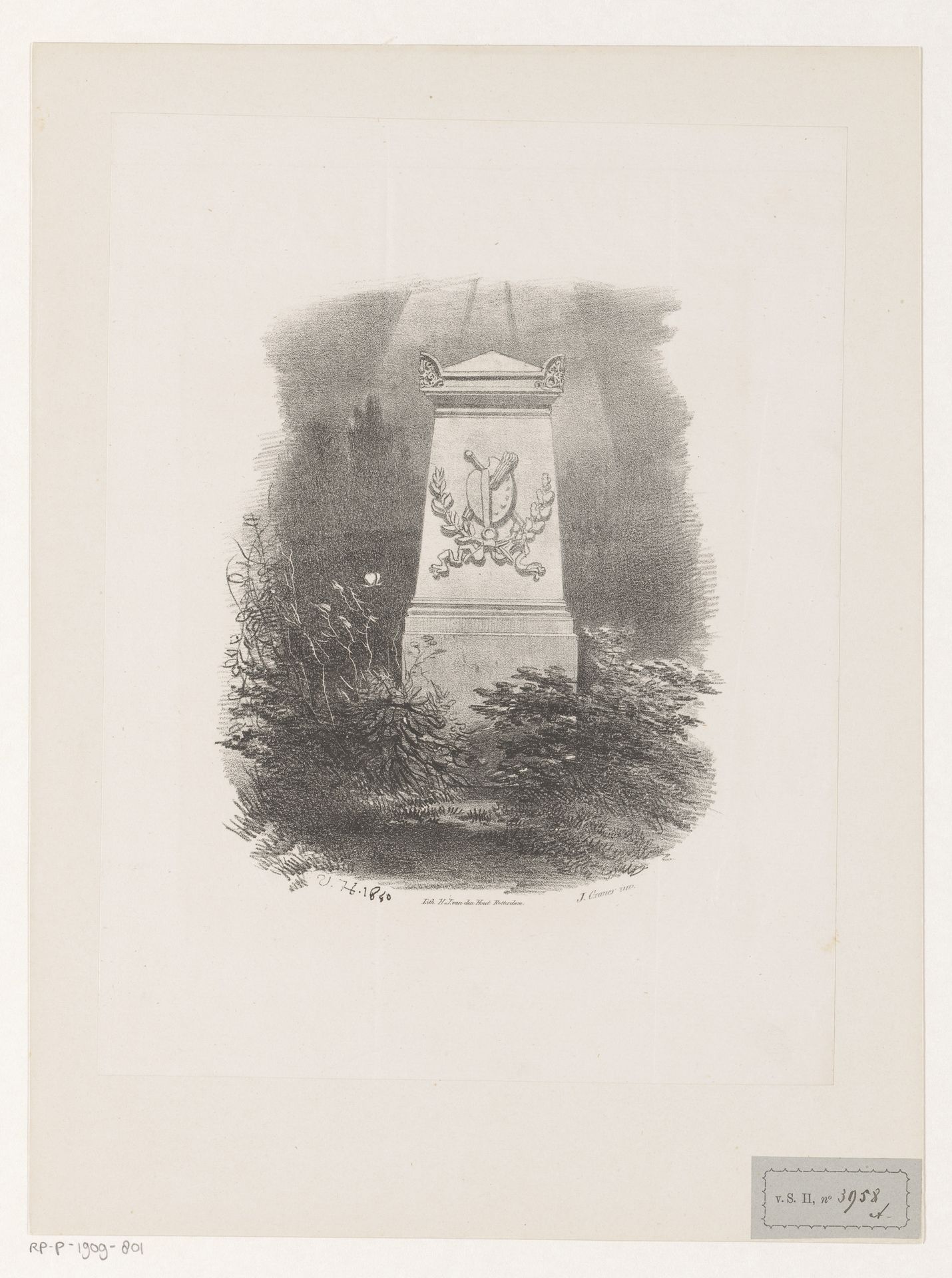 Grafmonument met schilderspalet by Huib van Hove Bz