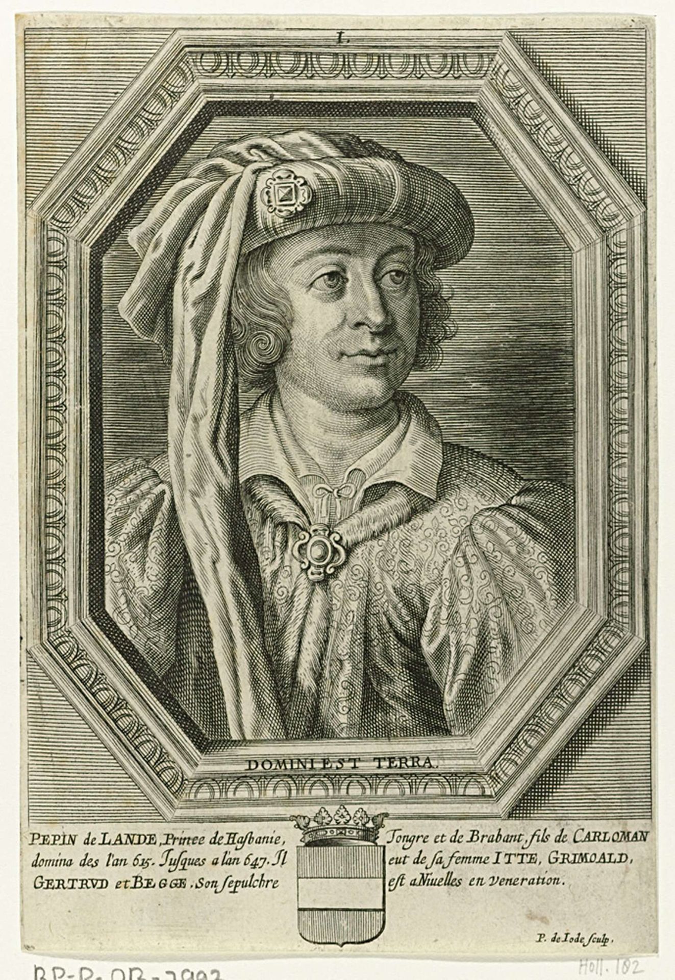 Portret van Pepijn van Landen by Pieter de (II) Jode