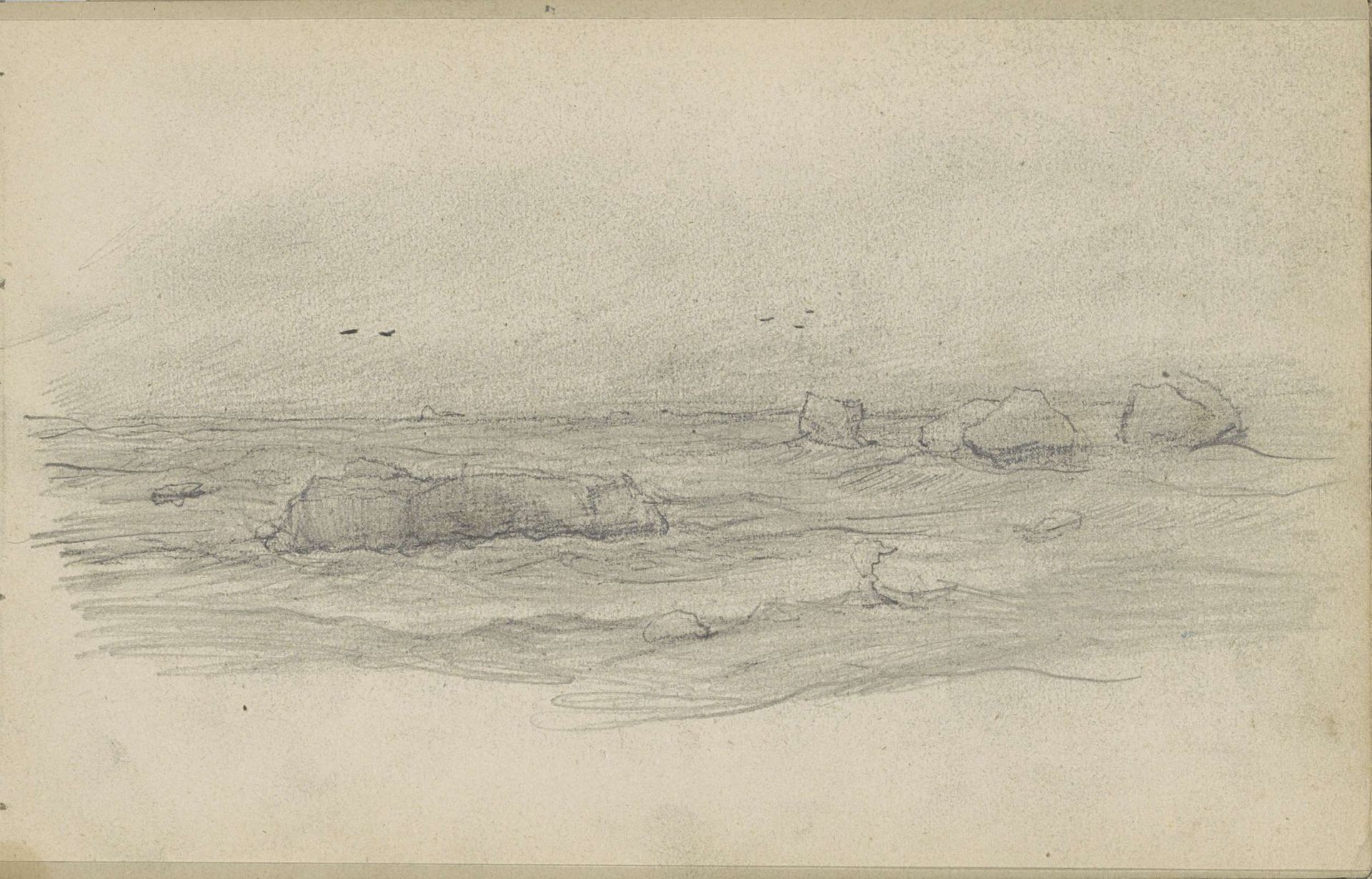 Gezicht op de Barentszzee met ijsschotsen by Louis Apol
