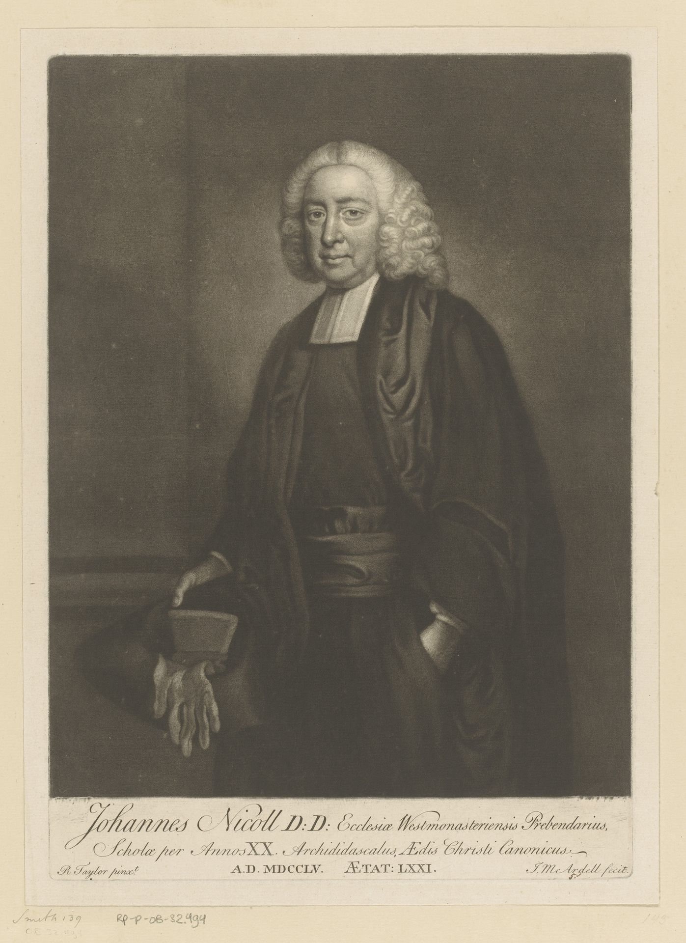Portret van John Nicoll by James McArdell