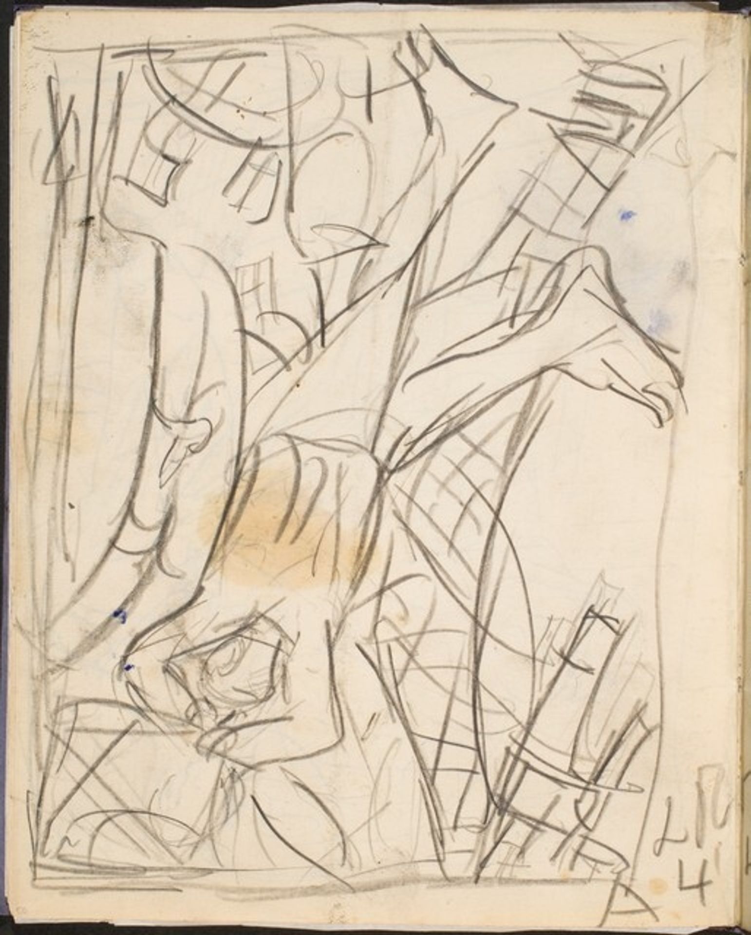 Entwurf zu "Abstürzender" (Sketch for "Falling Man") [p. 50] by Max Beckmann