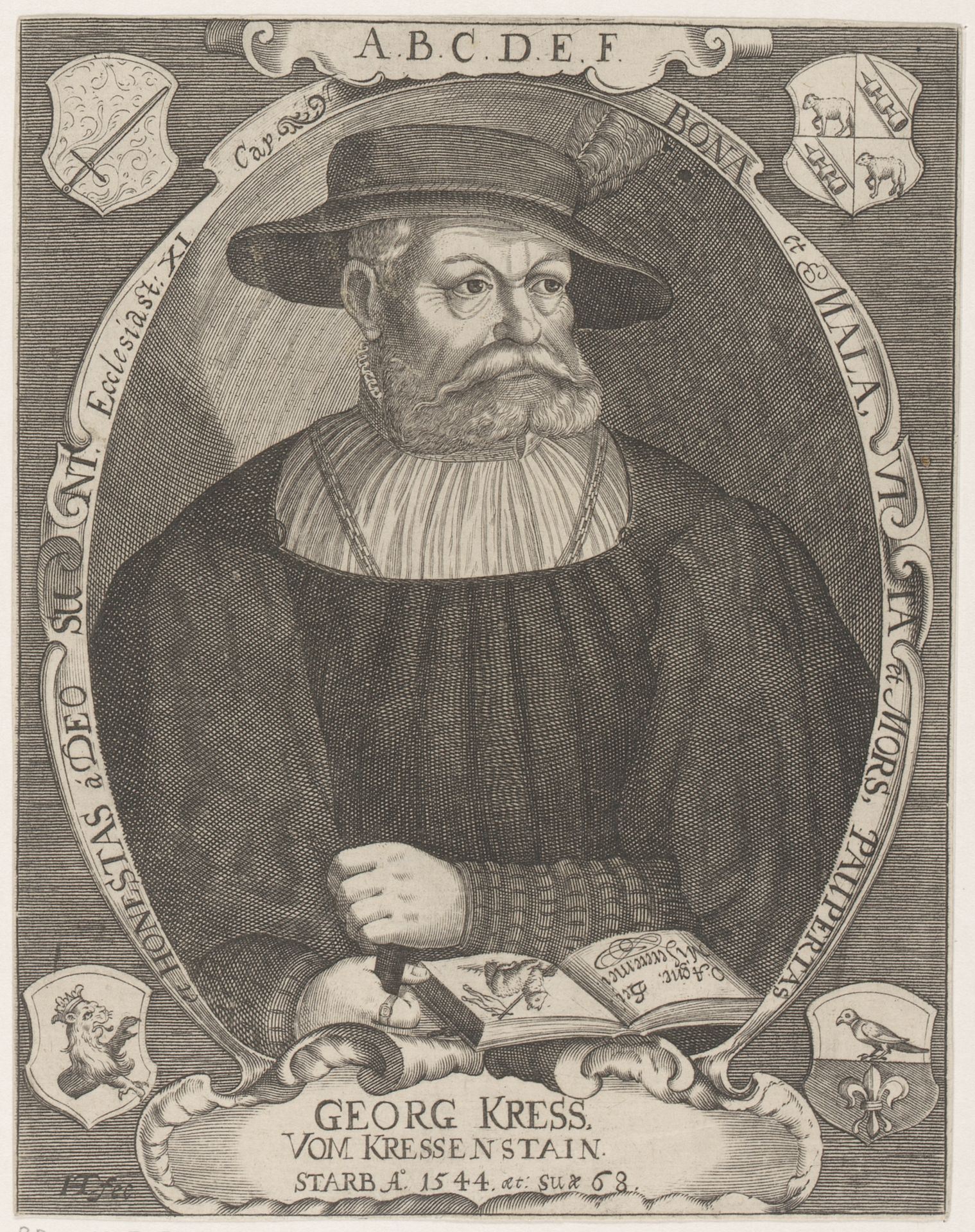 Portret van Georg Kreß von Kressenstein by Hans Troschel