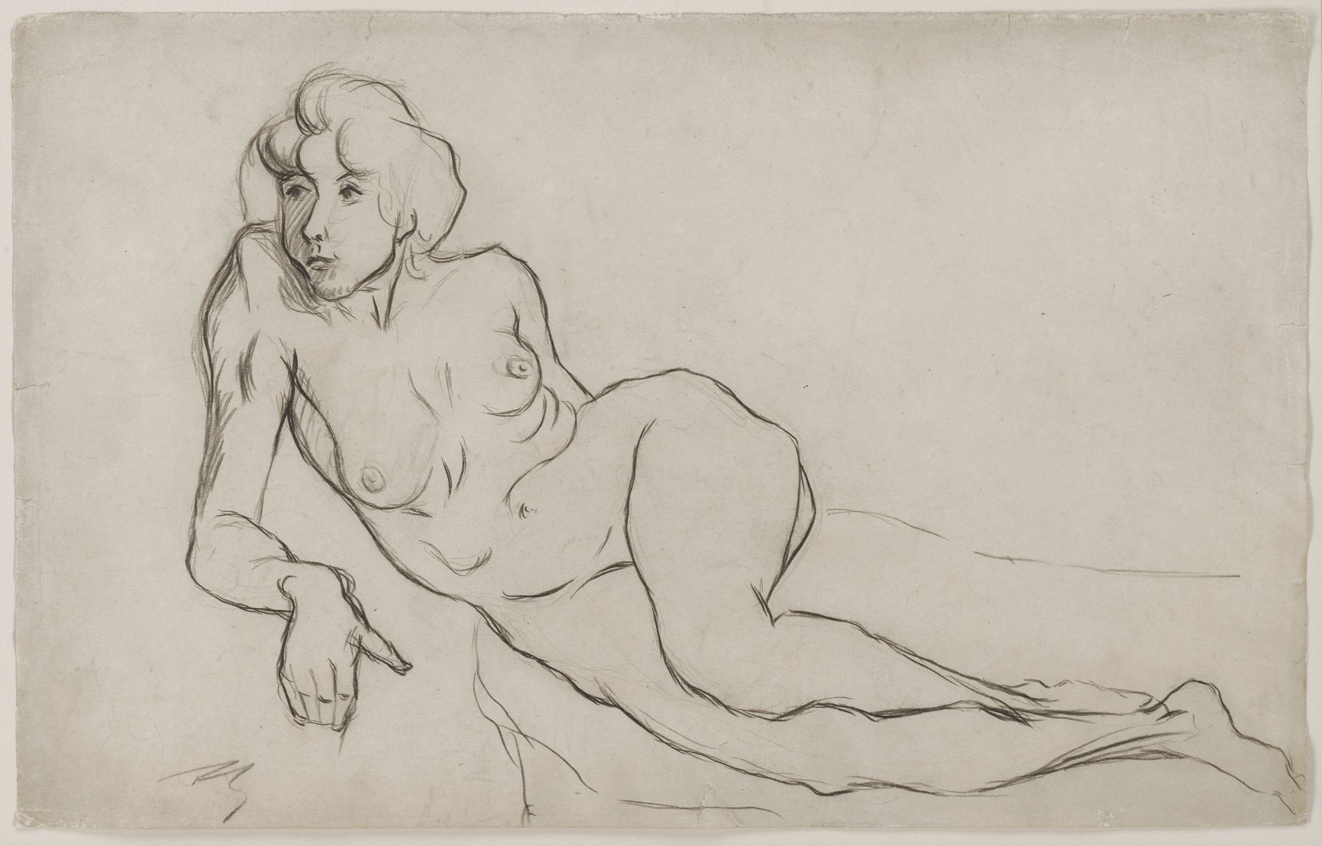 Recumbent Nude Woman (Femme nue allongée) by François Rupert Carabin