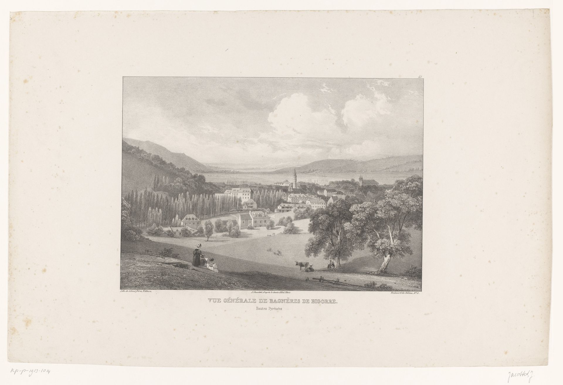 Zicht op Bagnères-de-Bigorre by Louis-Julien Jacottet