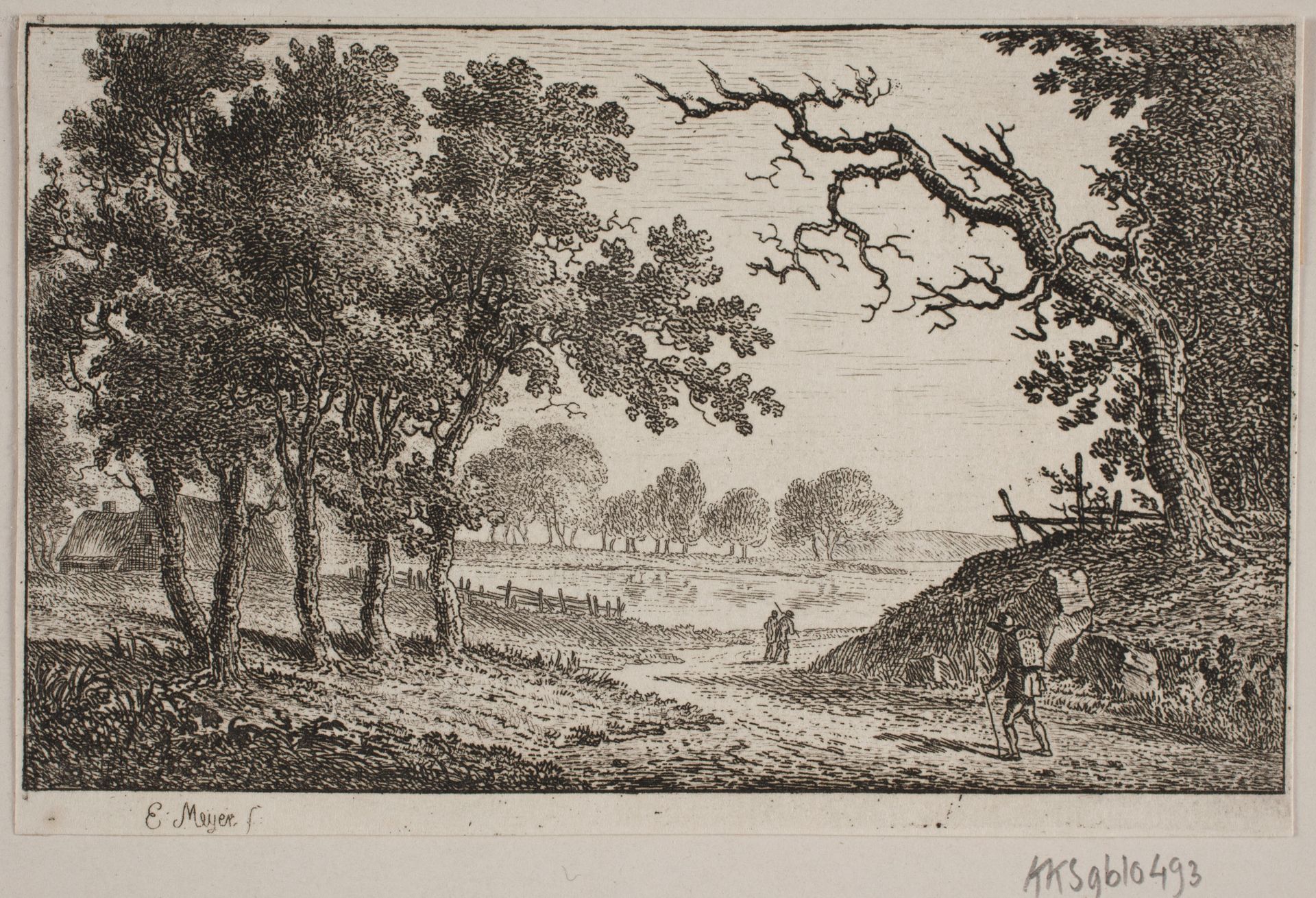 Landskab med en Sø i Baggrunden by Elias Meyer