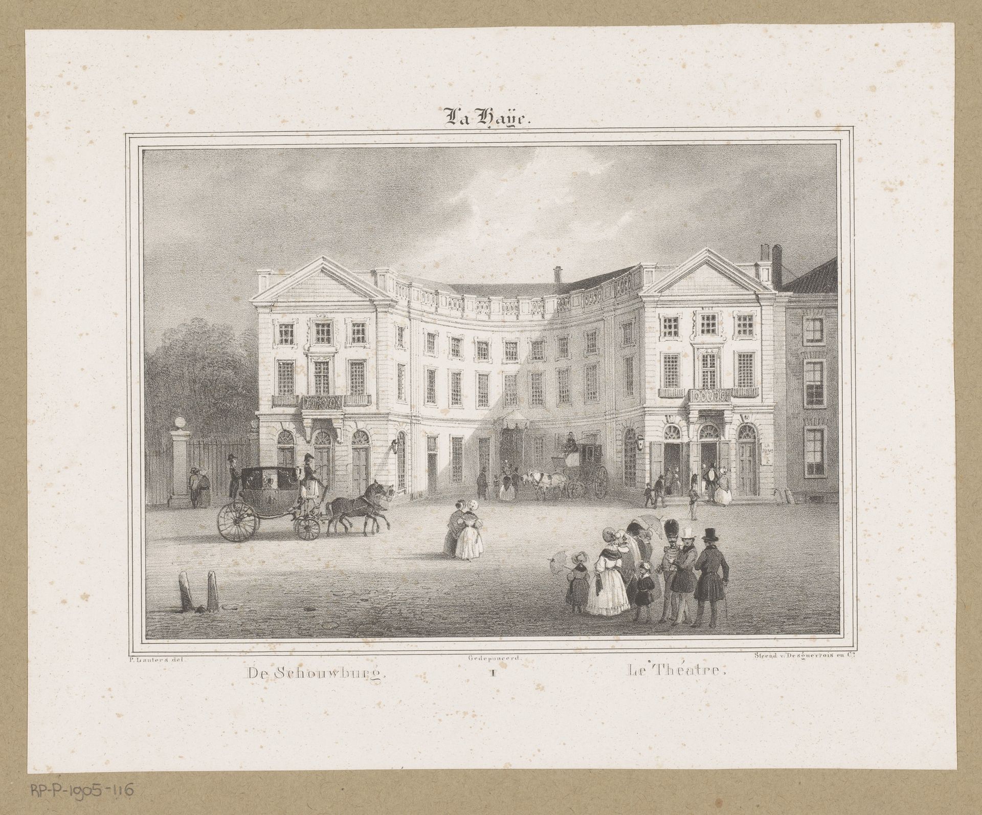 Gezicht op de Koninklijke Schouwburg by Paulus Lauters