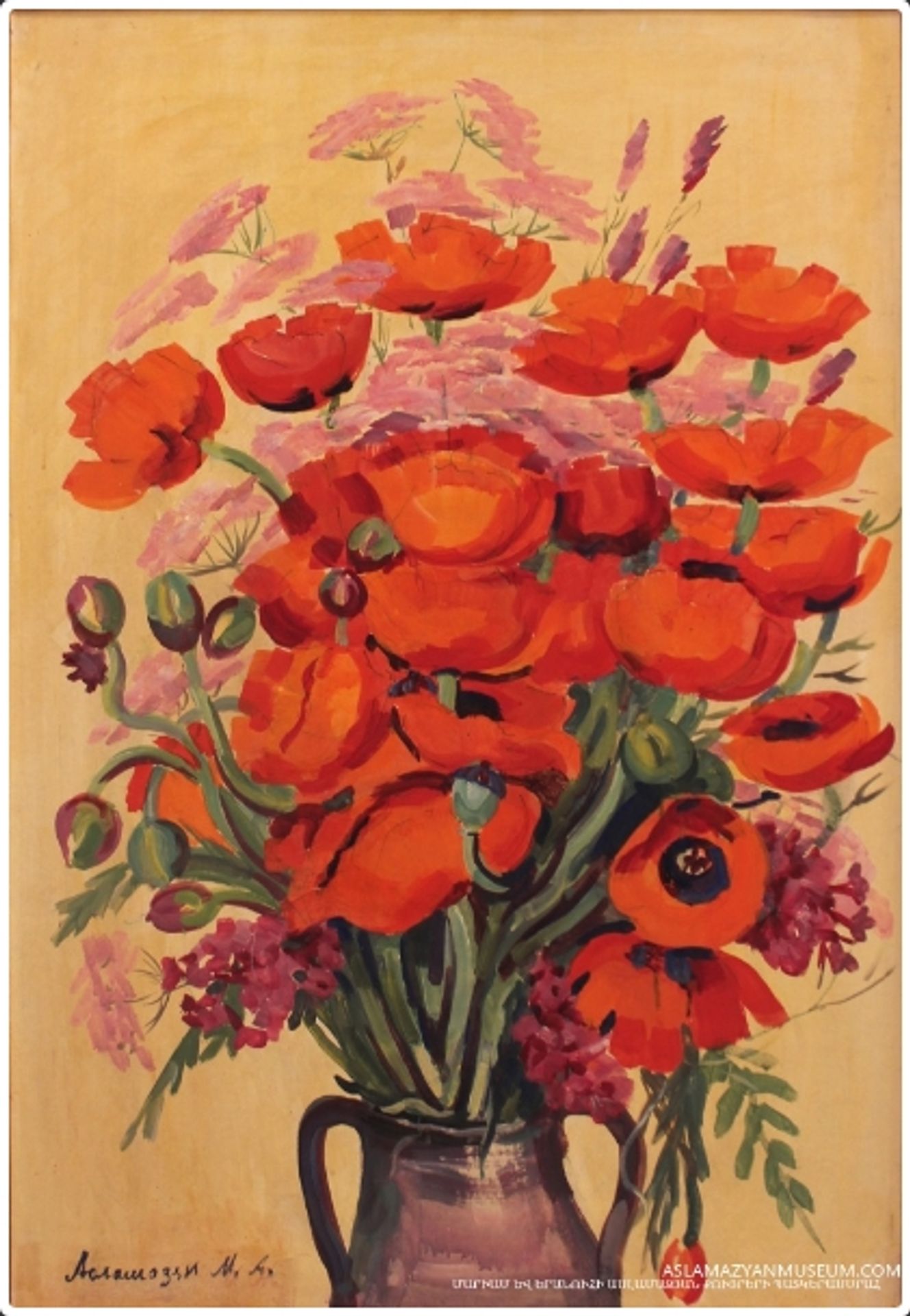 Hanqavan tulips and pink flowers by Mariam Aslamazian