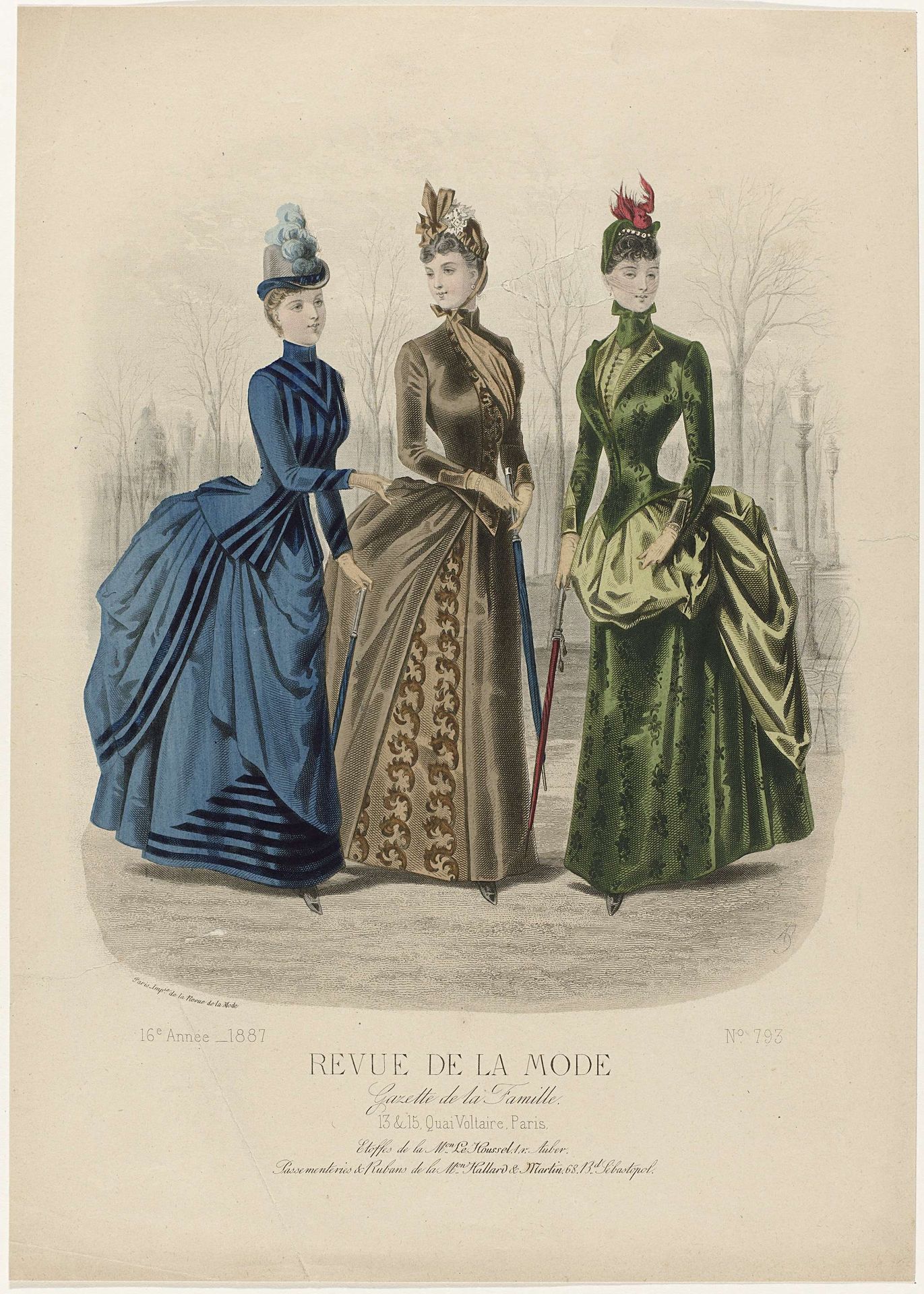 Revue de la Mode, Gazette de la Famille, dimanche 13 mars 1887, 16e Année, No. 793: Etoffes de la M.on Le Houssel (...) by Anonymous