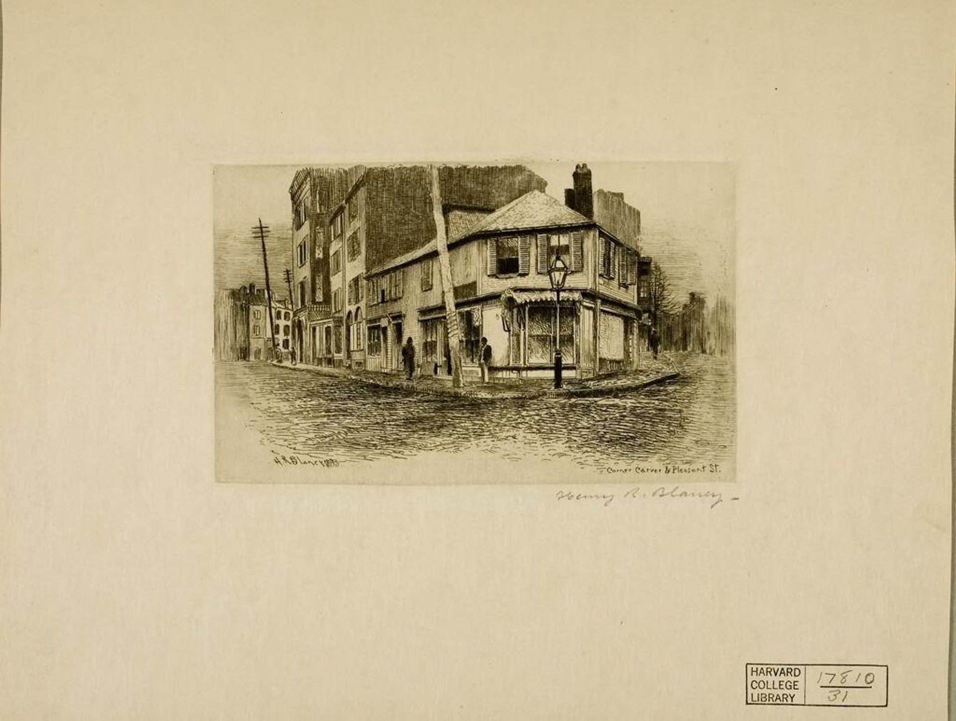 Corner, Carver and Pleasant Streets by Henry Robertson