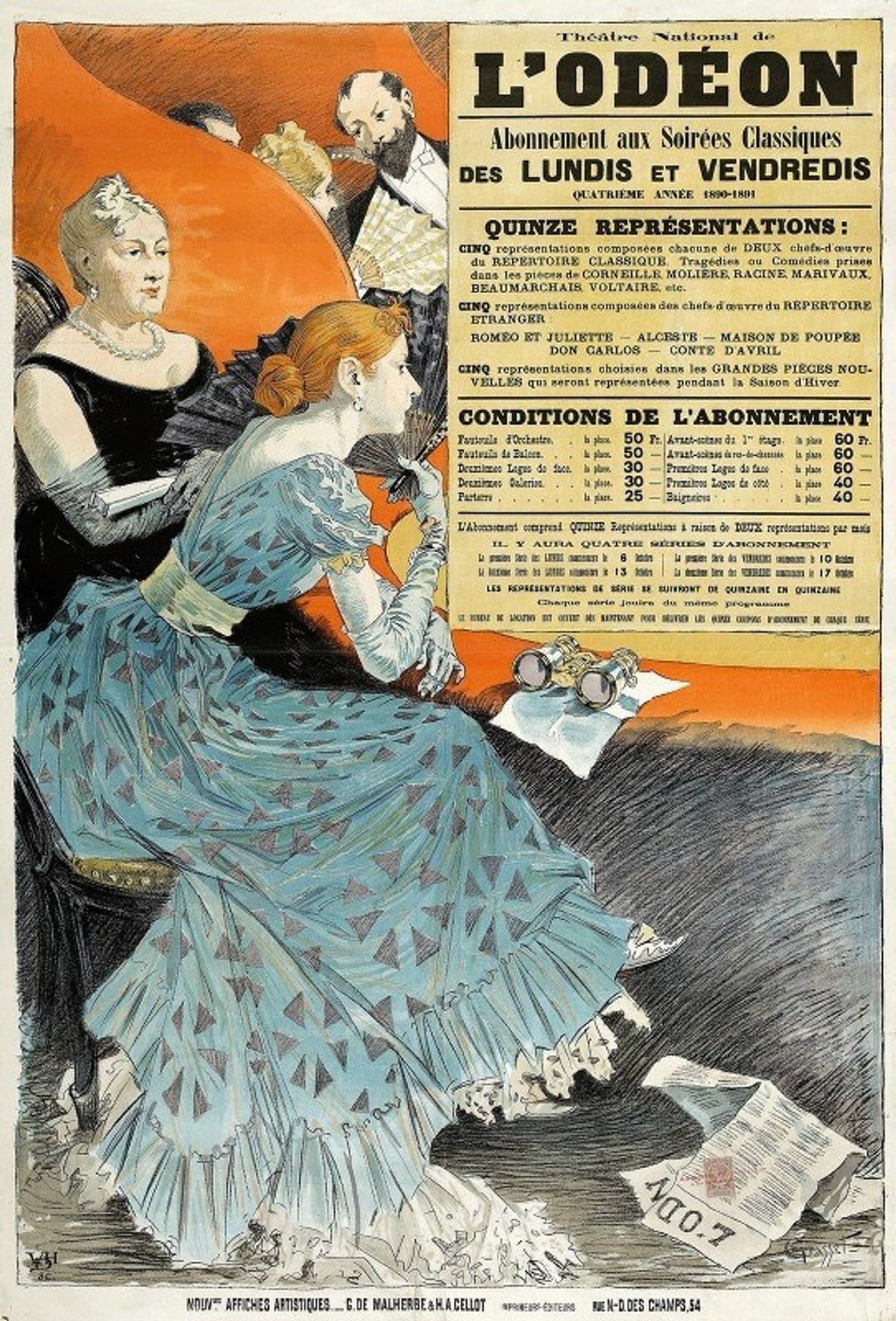 Théâtre National De  L’odeon by Eugène Grasset