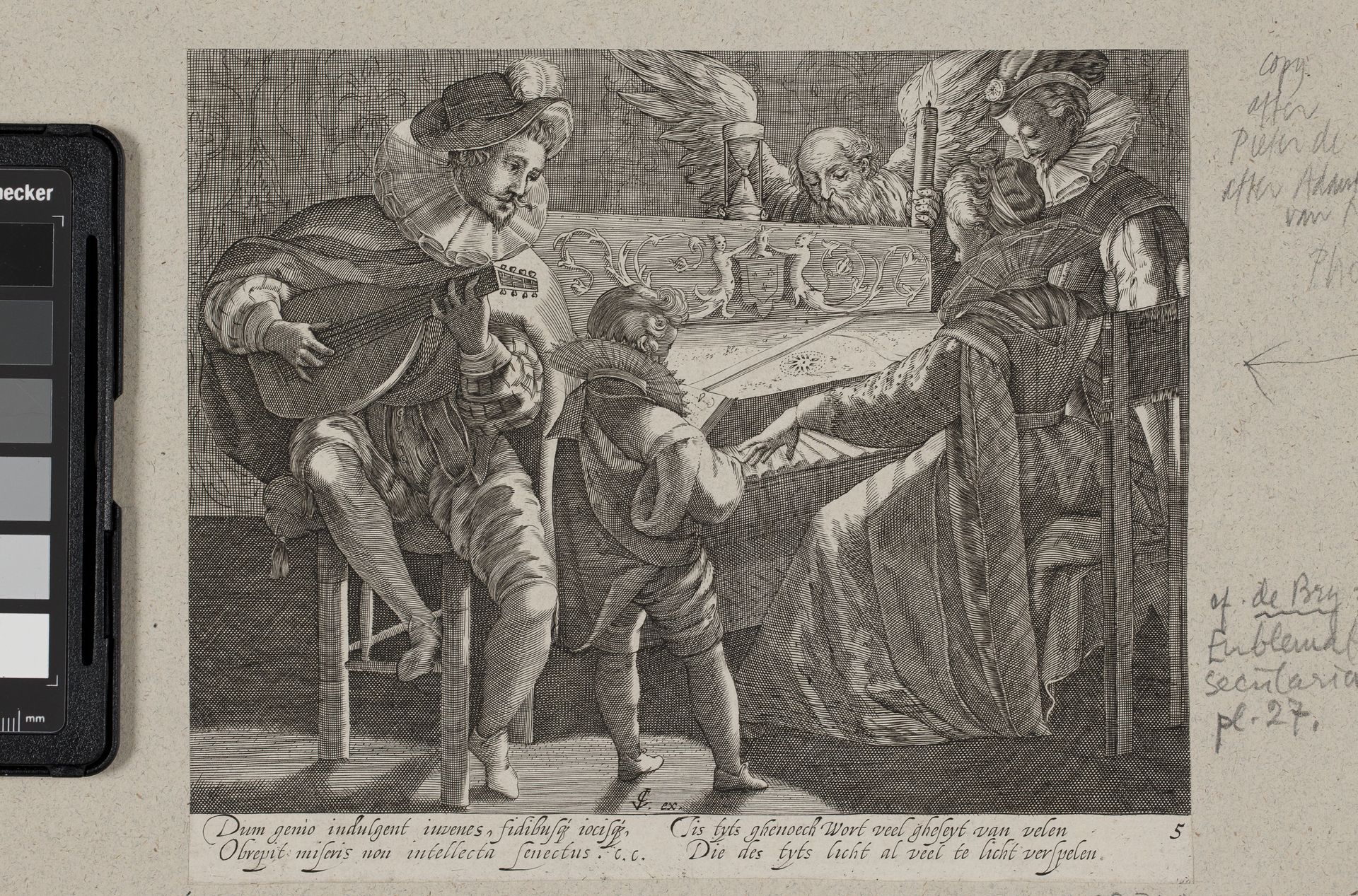 Musicerende selskab akkompagneret af Tiden by Gillis van Breen