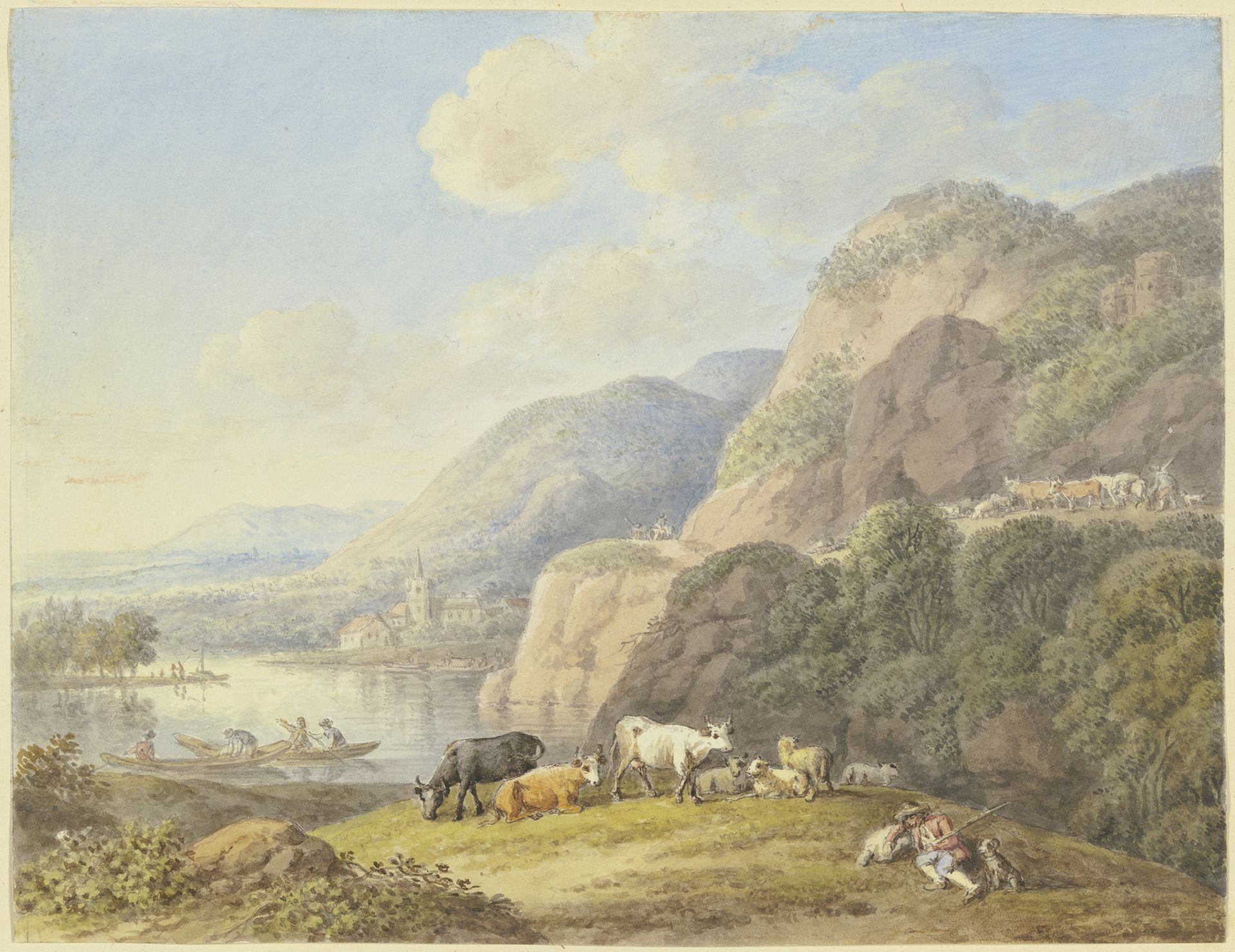 Berglandschaft mit einem See by Carl Philipp Schallhas