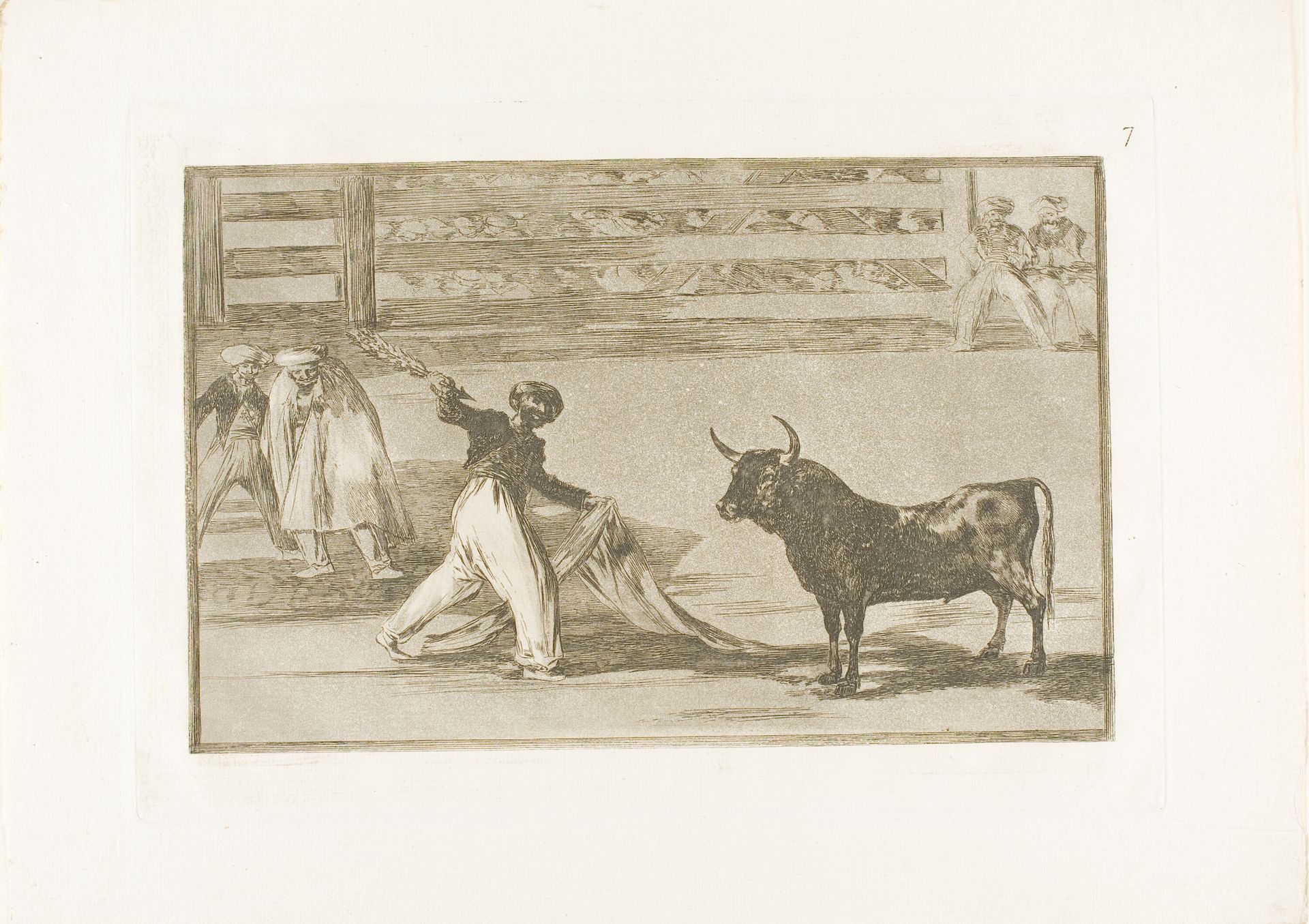 Origin of the harpoons or banderillas, plate seven from The Art of Bullfighting by Francisco de Goya