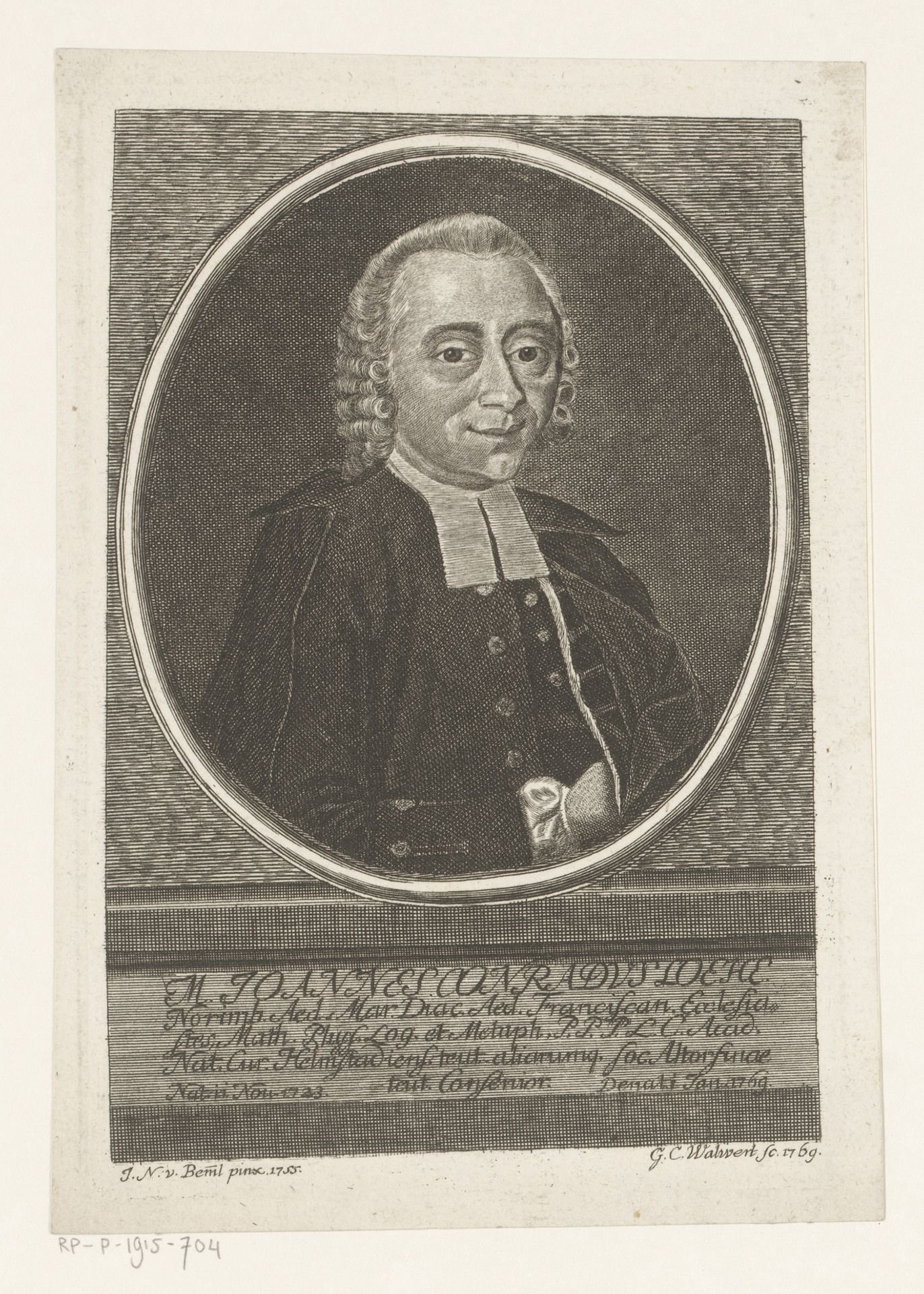 Portret van Johann Conrad Löhe by Georg Christoph Walwert