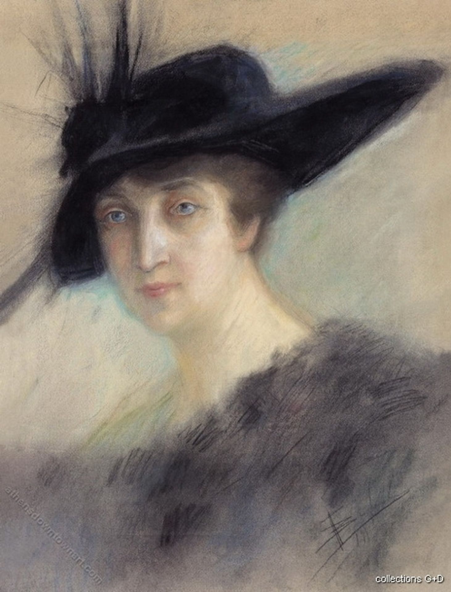 Portrait of a woman by Periklis Vyzantios