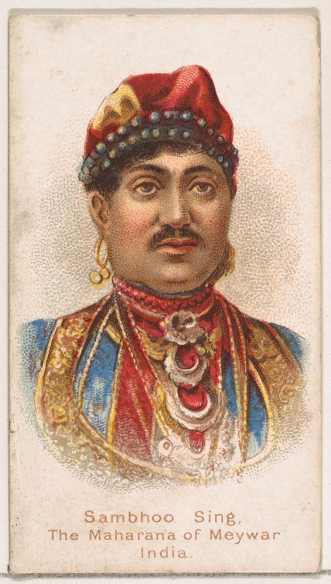 Sambhoo Sing, The Maharana of Meywar, India, from the Savage and Semi-Barbarous Chiefs and Rulers series (N189) issued by Wm. S. Kimball & Co. by William S. Kimball & Company