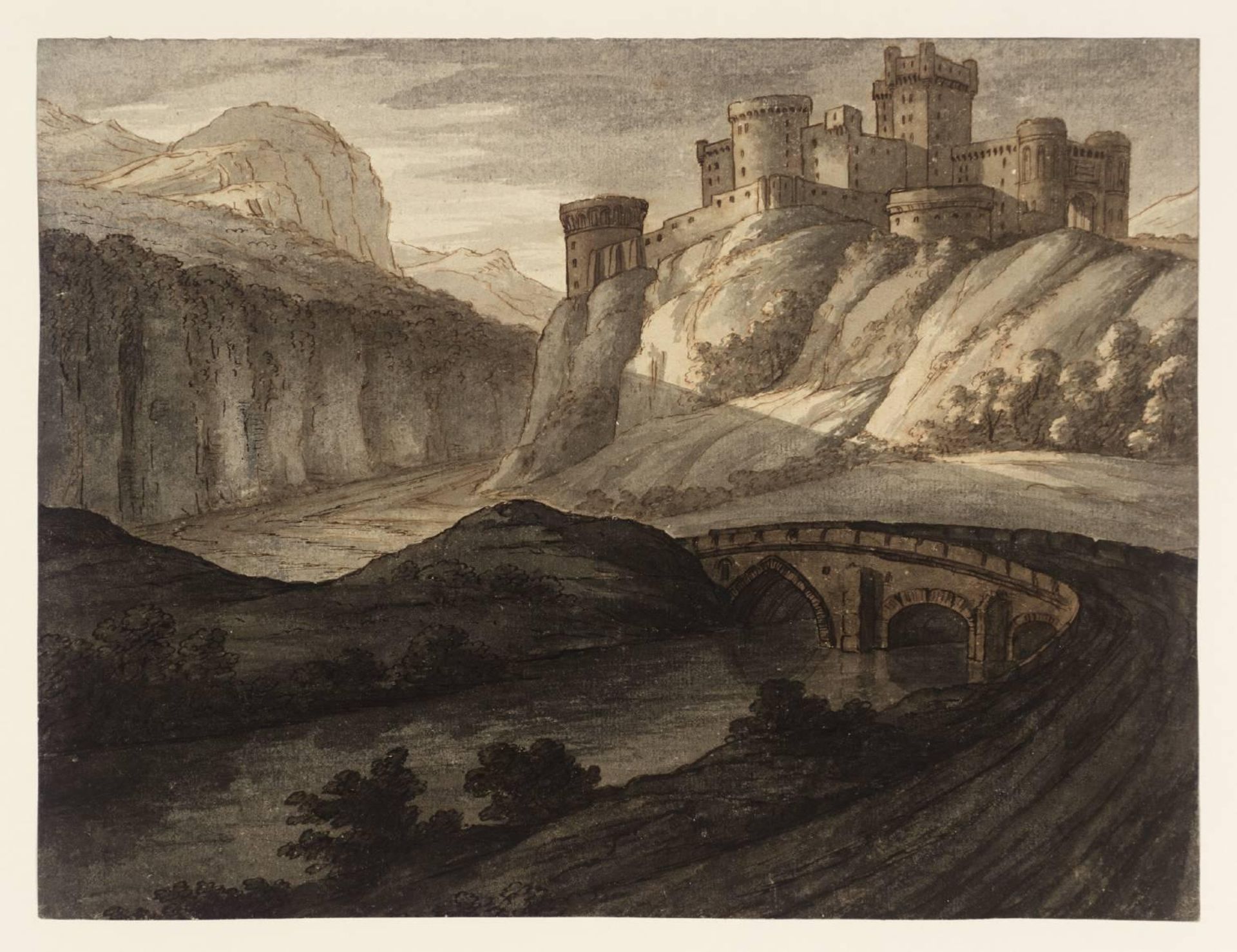 A Castle above a River, among Mountains, after Robert Adam by  Frances Scott