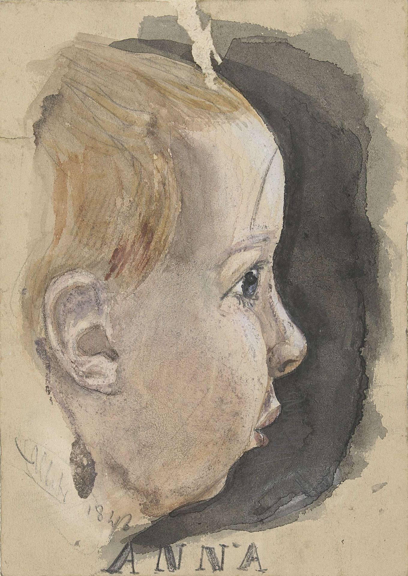 Portret van Anna Allebé by August Allebé
