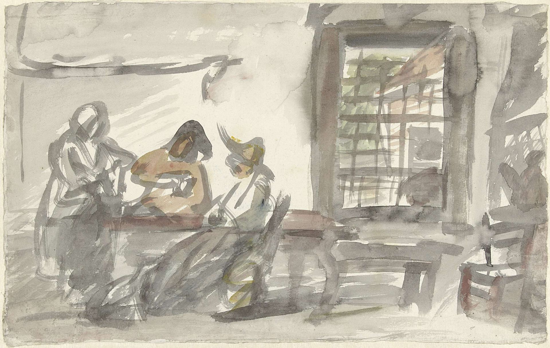 Interieur van een boerenherberg by Simon Andreas Krausz