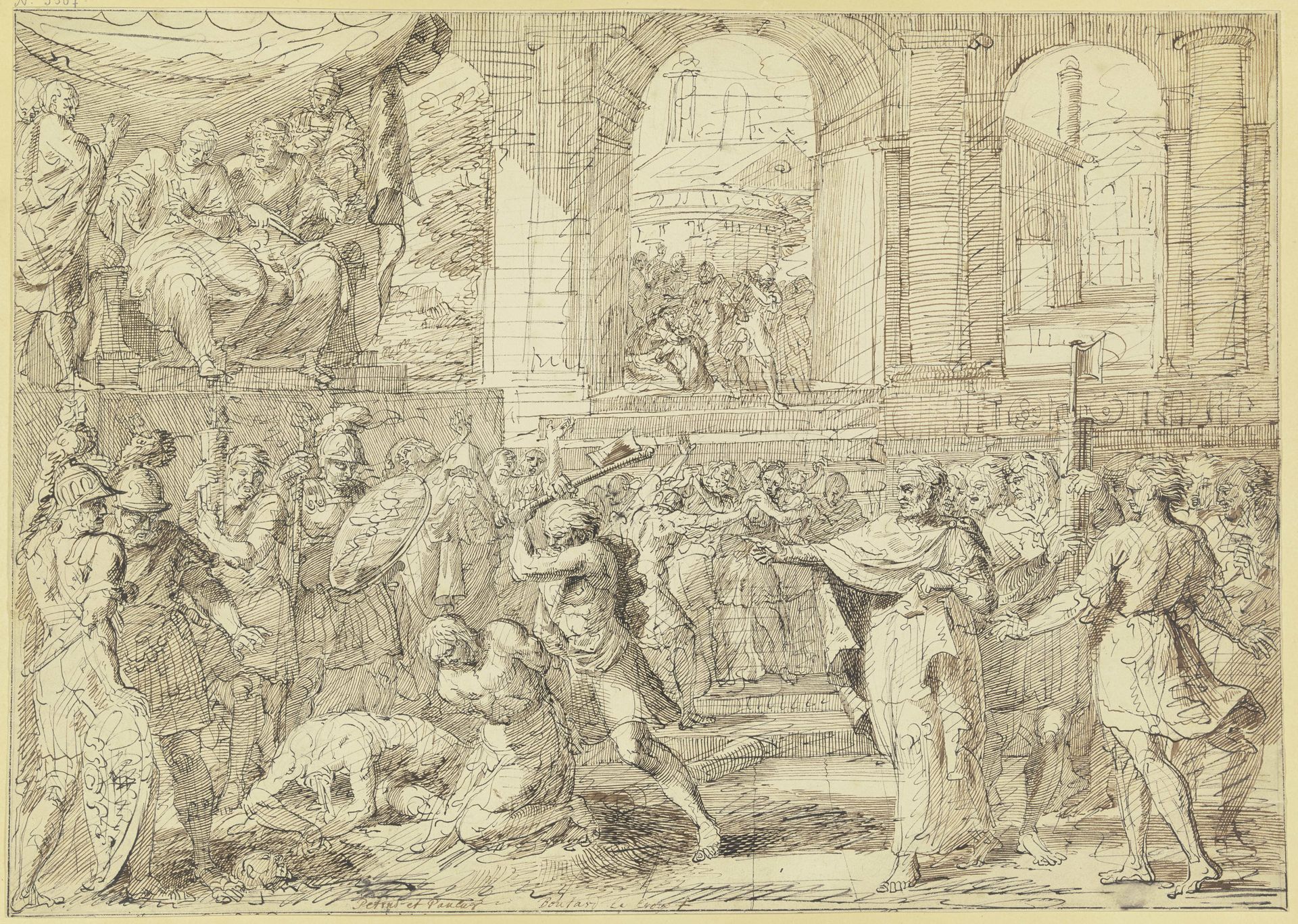Die Zauberer am Hof des babylonischen Königs Xerxes verfügen das Martyrium von Simon dem Zeloten und Judas Thaddäus by Boutard