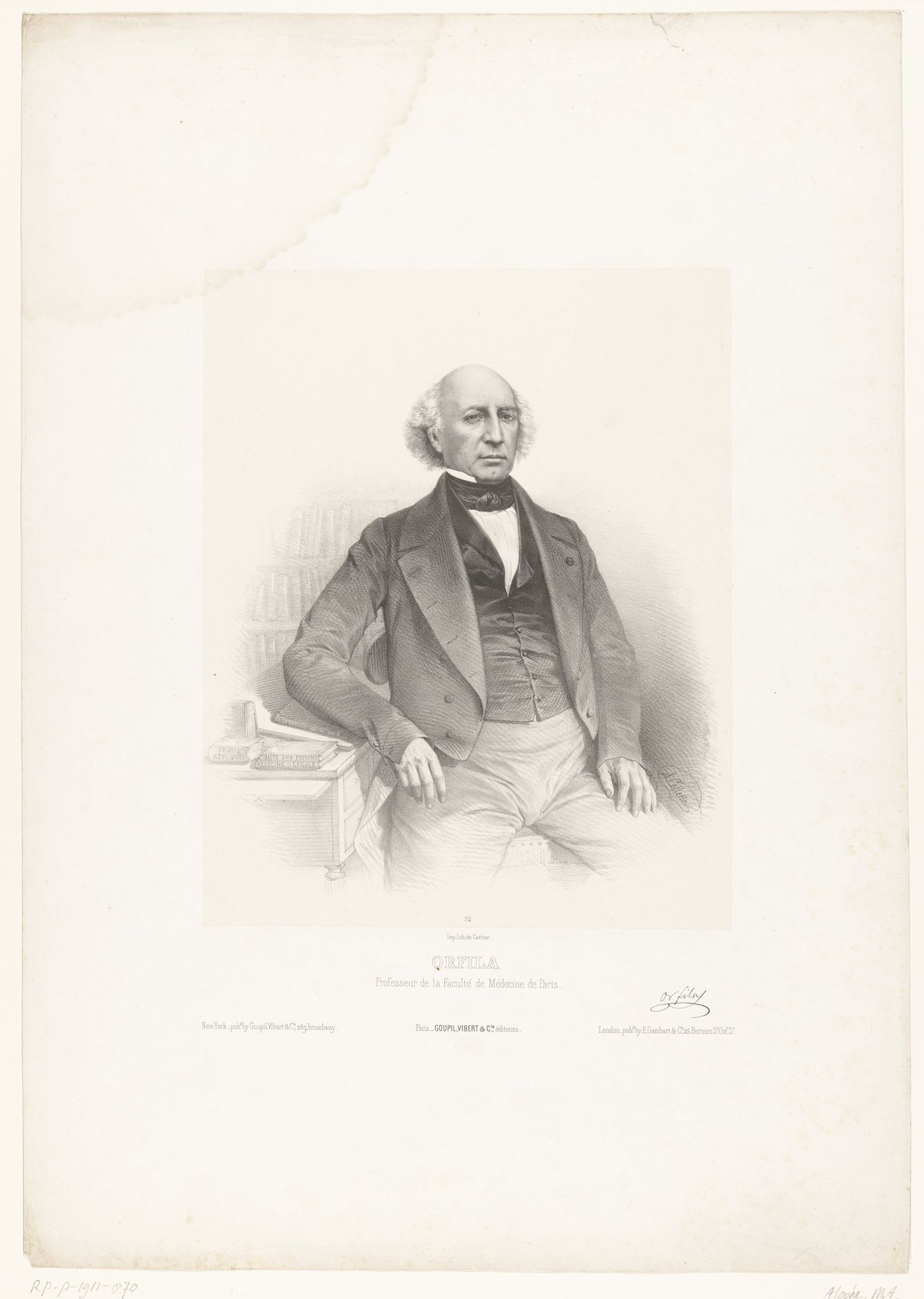 Portret van de toxicoloog en chemicus Mathieu Orfila by Marie-Alexandre Alophe