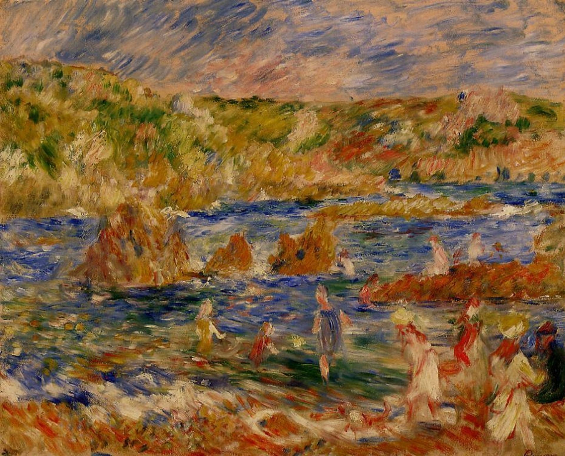 Children on the Beach at Guernsey by Pierre-Auguste Renoir