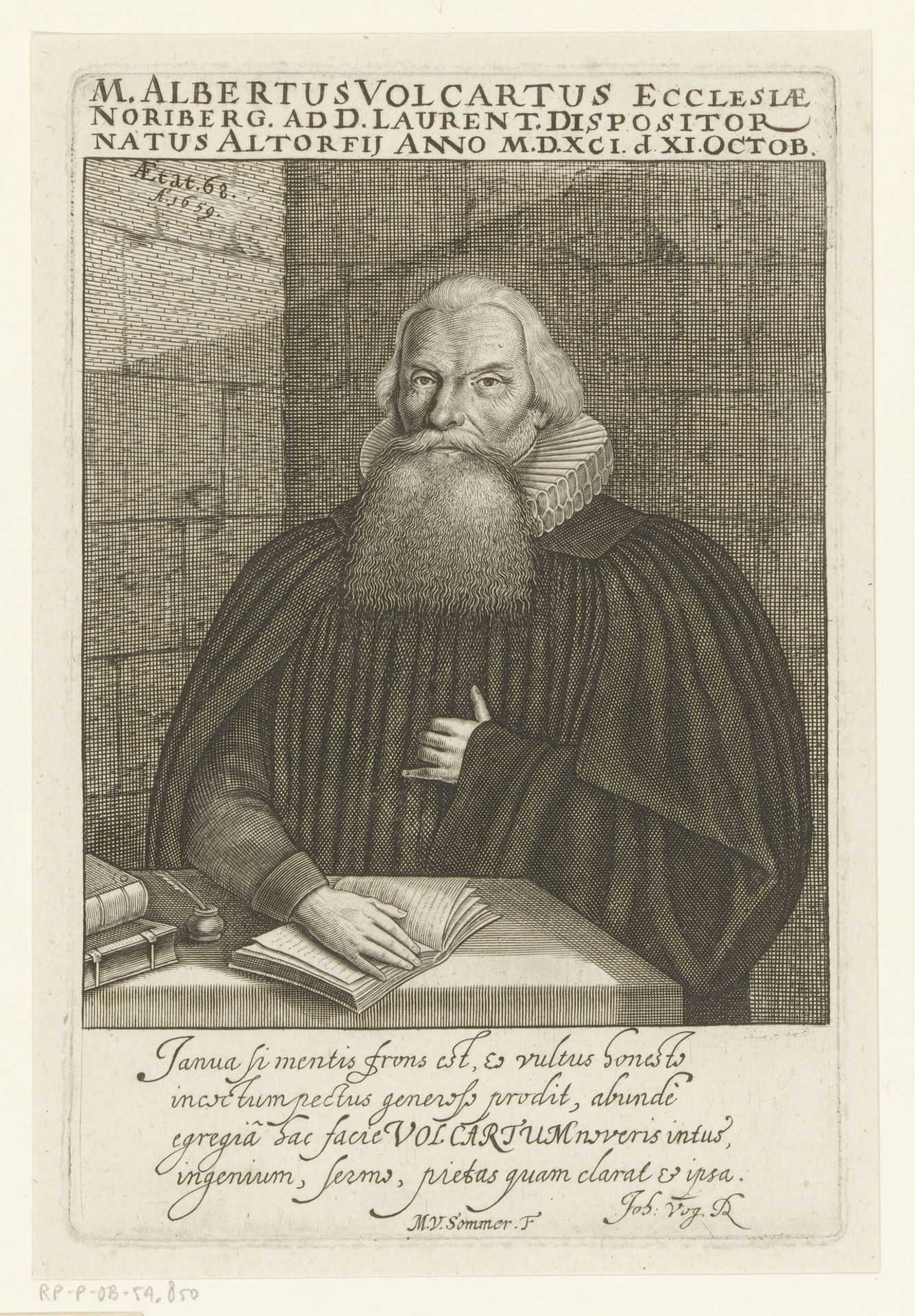 Portret van Albrecht Volcart by Matthias van Sommer