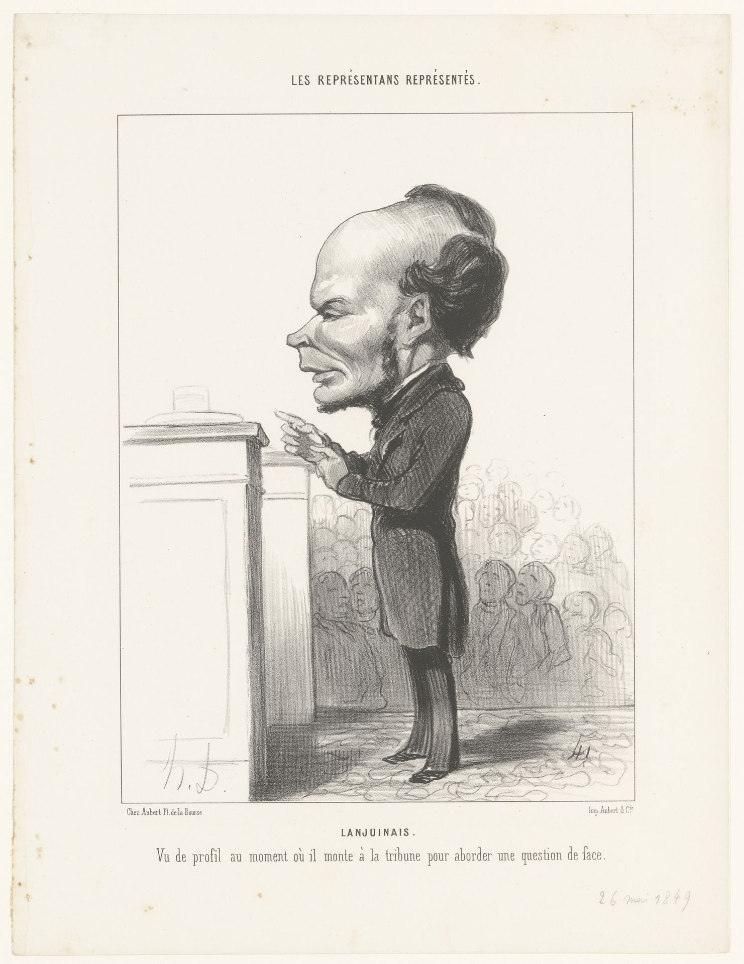 Karikatuur van Victor-Ambroise, vicomte de Lanjuinais by Honoré Daumier