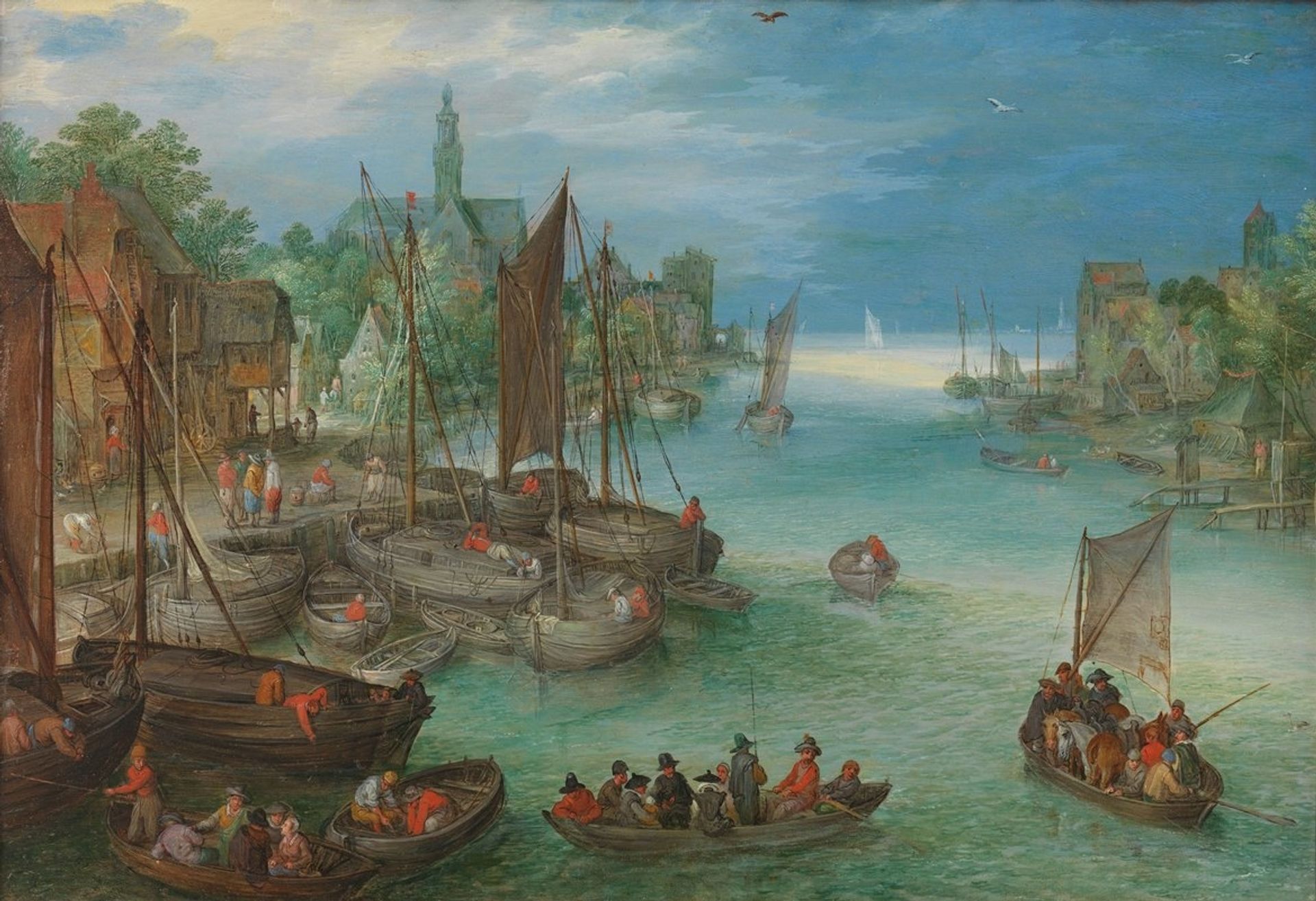 View of a City along a River by Jan Brueghel the Younger