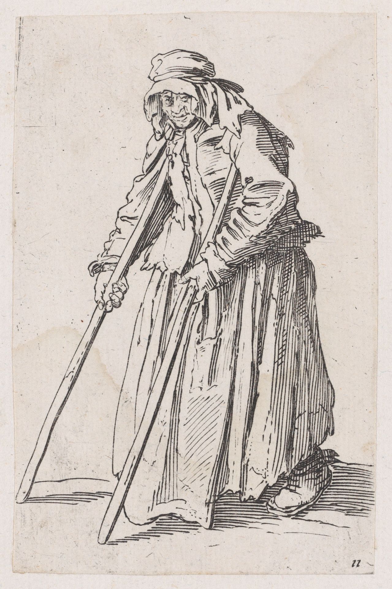 Reverse Copy of La Mendainte aux Béquilles (The Female Beggar with Crutches), from Les Gueux suite appelée aussi Les Mendiants, Les Baroni, ou Les Barons (The Beggars, also called the Barons) by Anonymous
