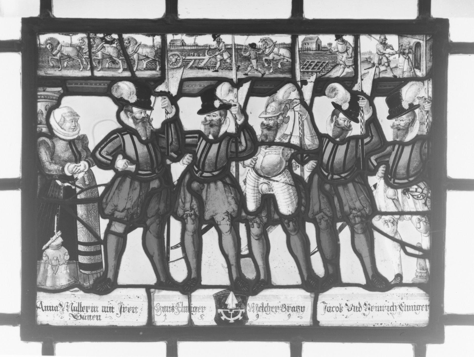 Anna Muller as donor with her five sons by Franz Fallenter