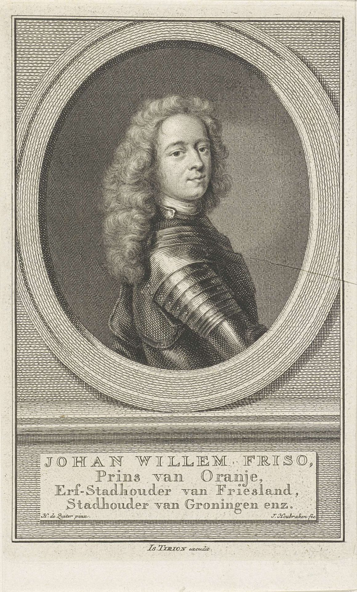 Portret van Johan Willem Friso, prins van Oranje-Nassau by Jacob Houbraken