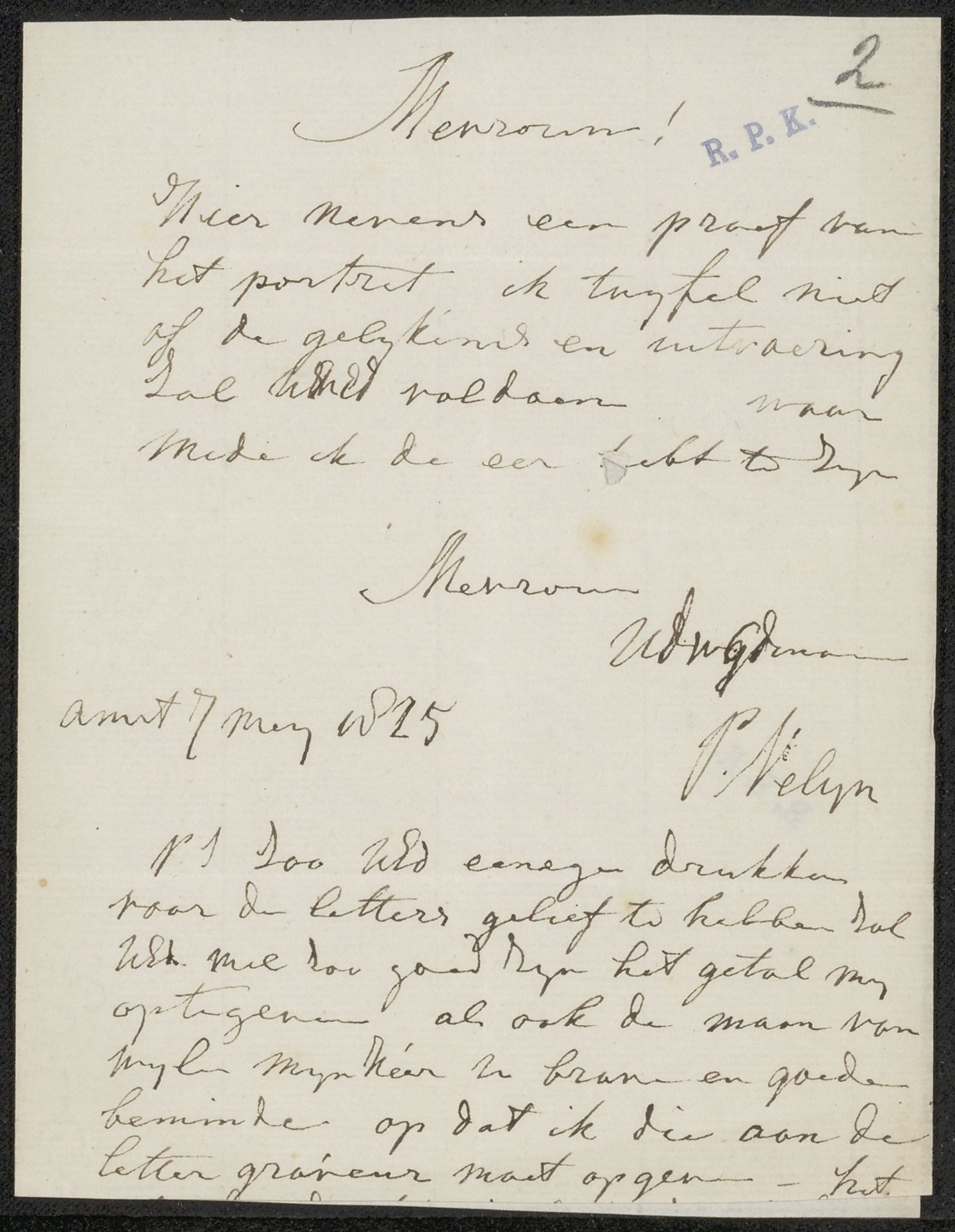 Brief aan anoniem by Philippus Velijn