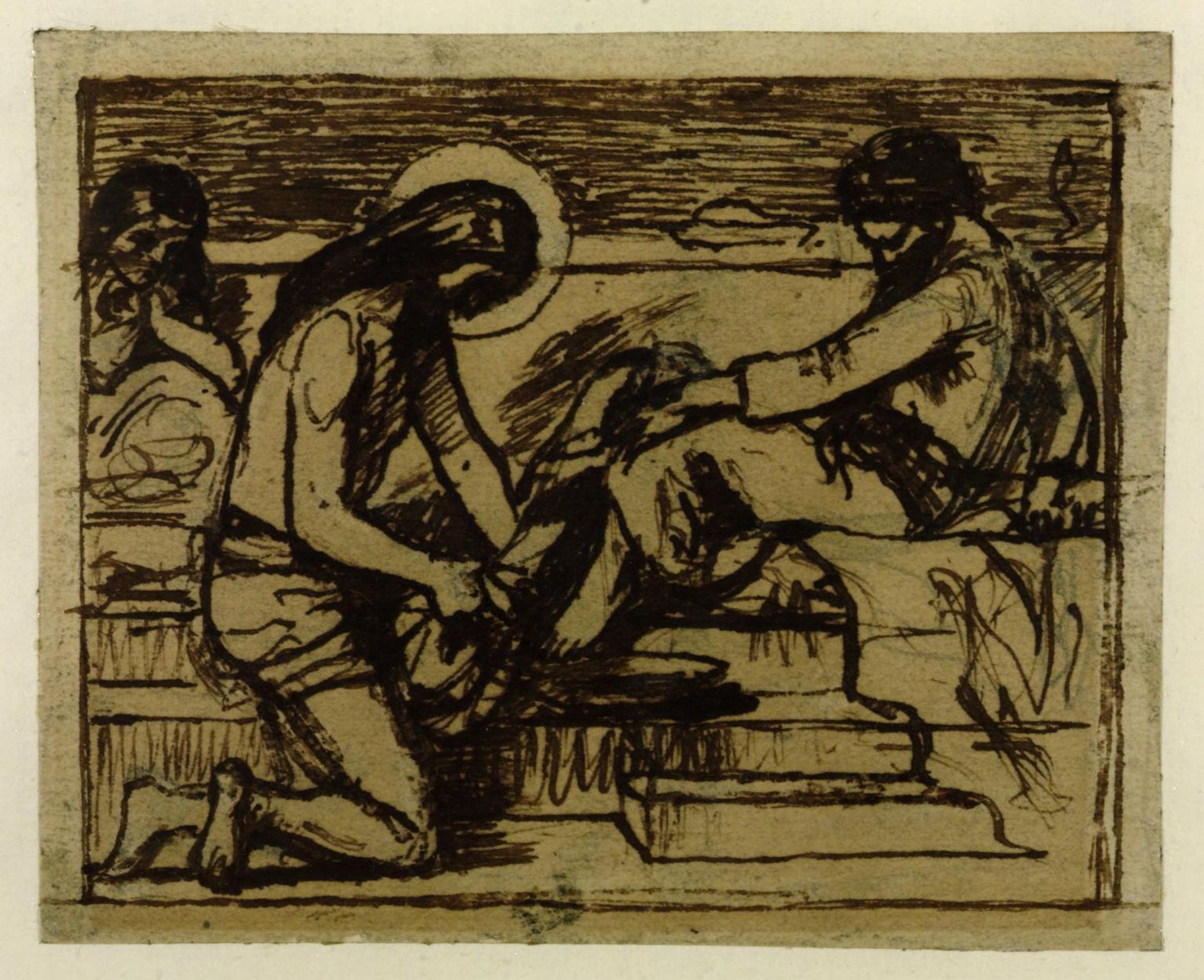 Sketch for ‘Jesus Washing Peter’s Feet’ by Ford Madox Brown