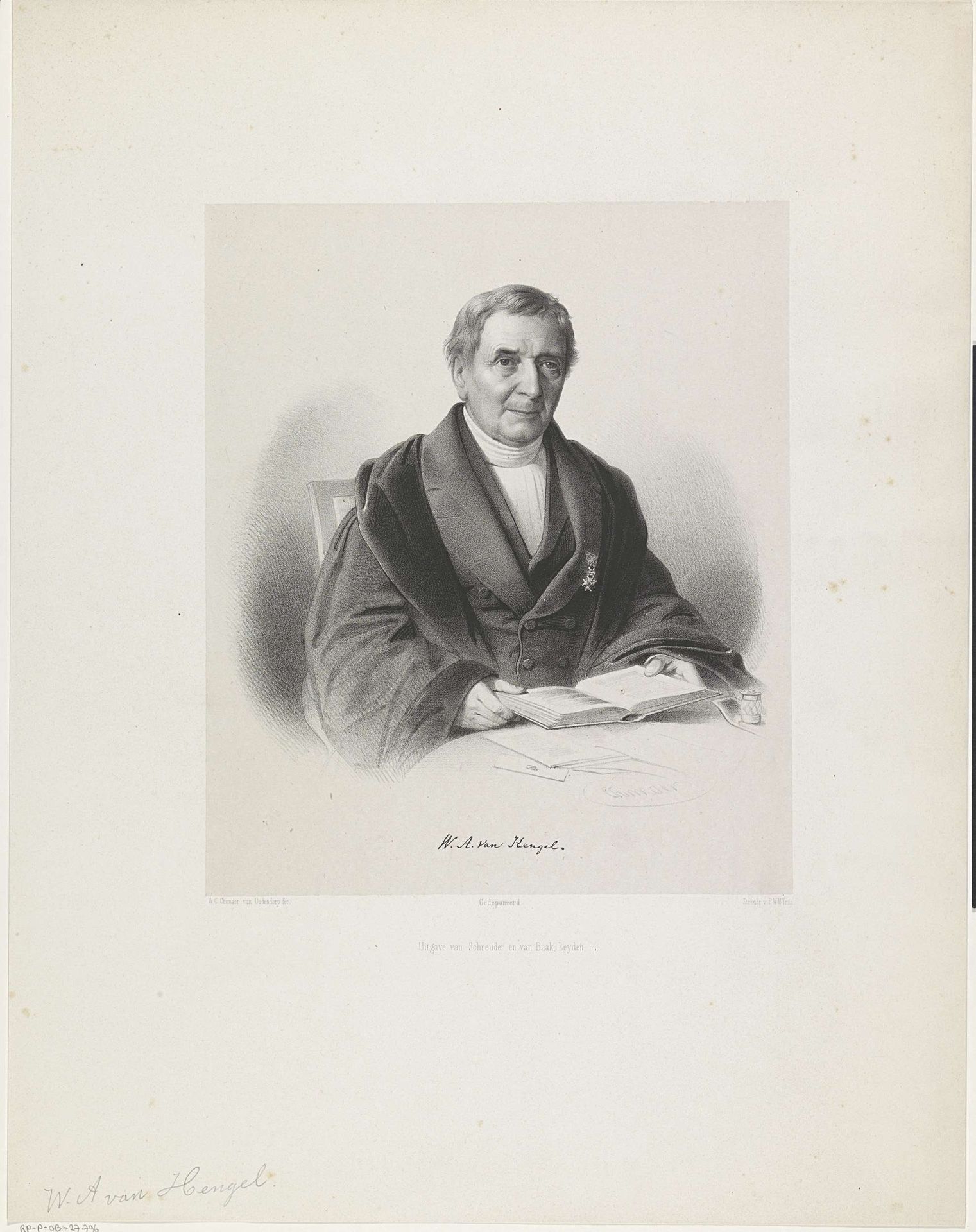 Portret van Wessel Albertus van Hengel by Wilhelmus Cornelis Chimaer van Oudendorp