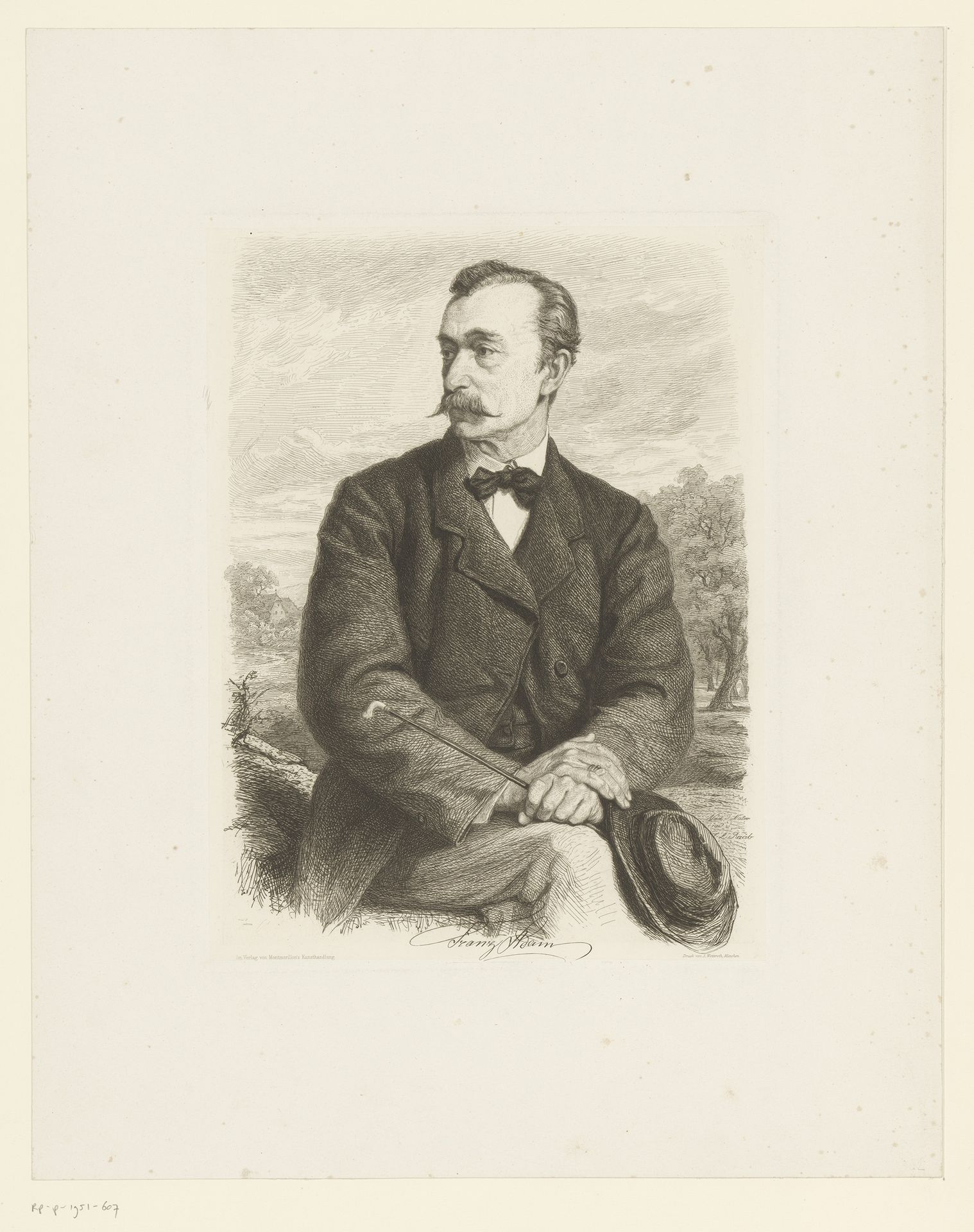 Portret van Franz Adam by Johann Leonhard Raab