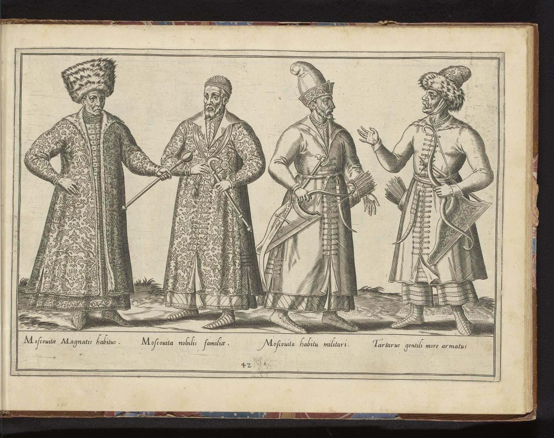 Vier Russen, gekleed volgens de  mode van ca. 1580 by Abraham de Bruyn