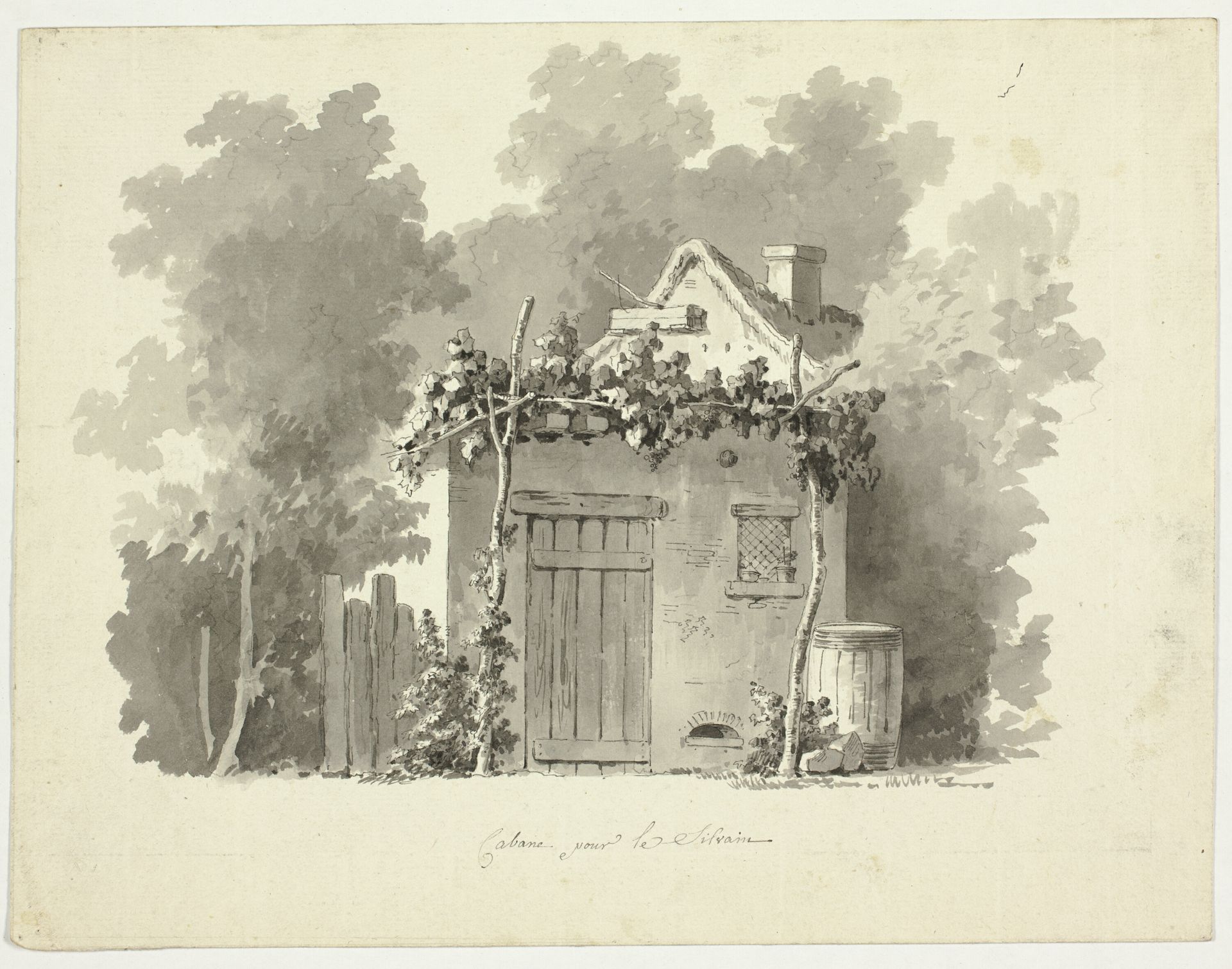 View of the Park at Versailles: Rustic Cabin by Antoine Pierre Mongin