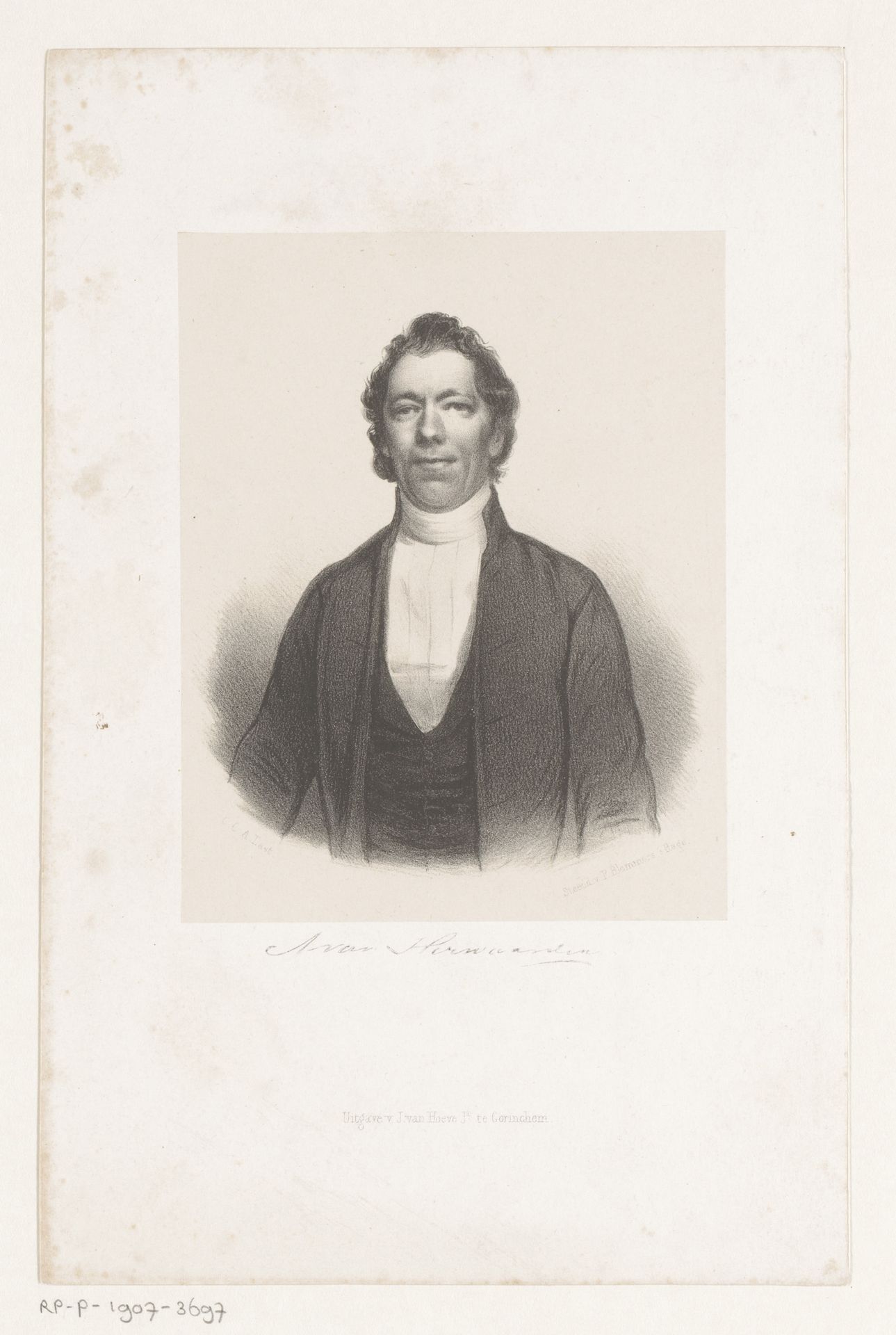 Portret van Adrianus van Herwaarden by Carel Christiaan Antony Last