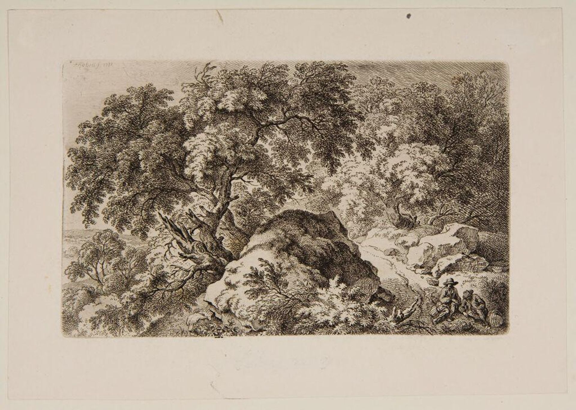 Two Travellers Resting by the Road by Ferdinand Kobell