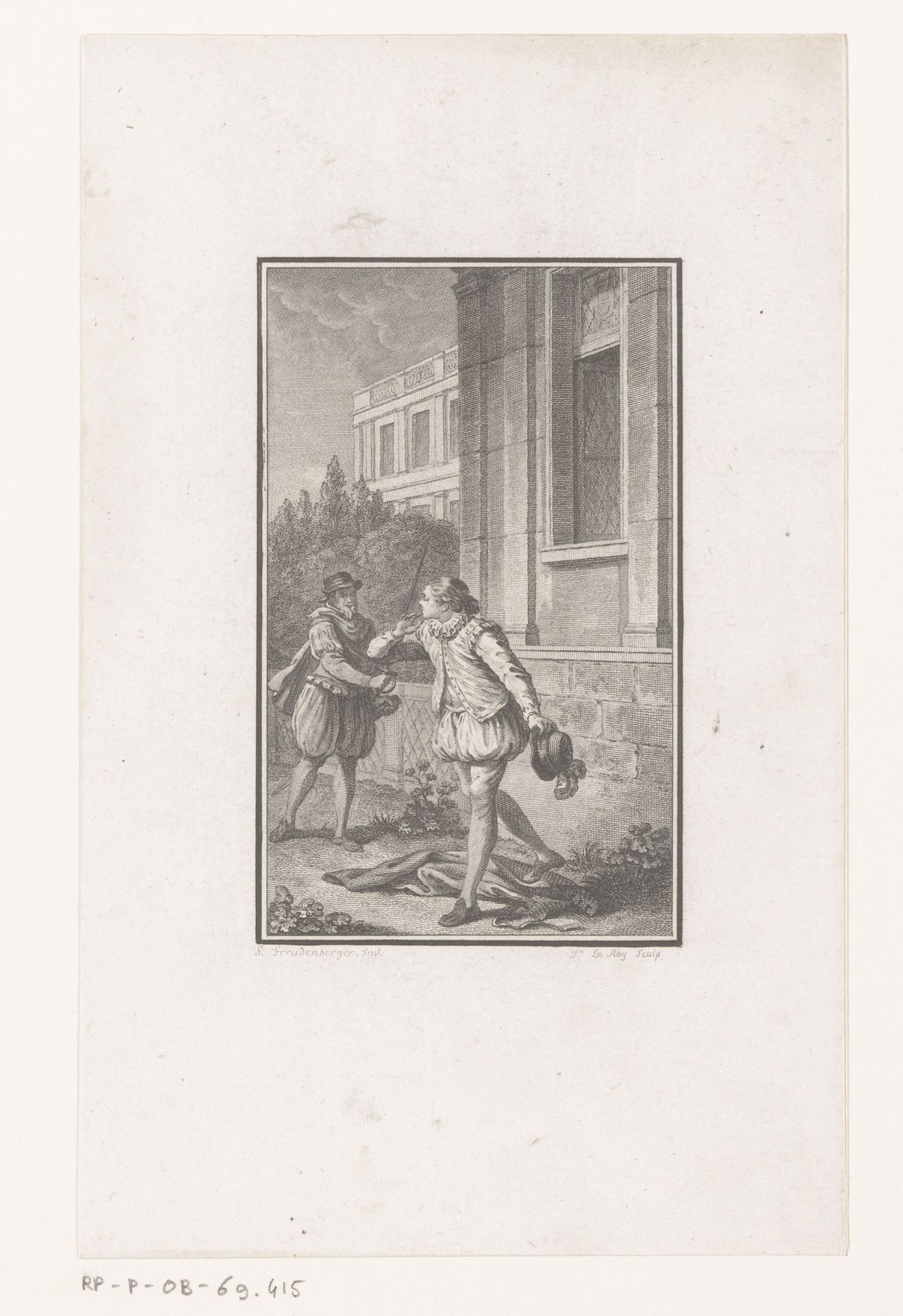 Jongeman voor een edelman met degen by Jacques Le Roy