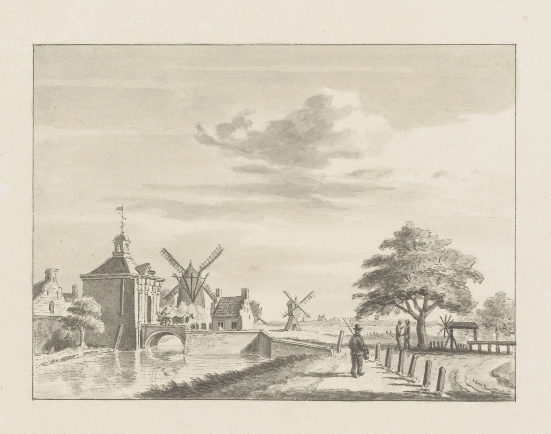 Gezicht op de Benschopperpoort in IJsselstein by Anonymous