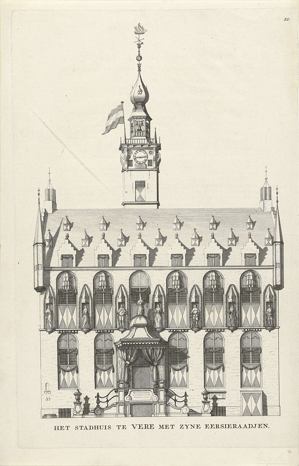 Versierde stadhuis, 1751 by Anonymous