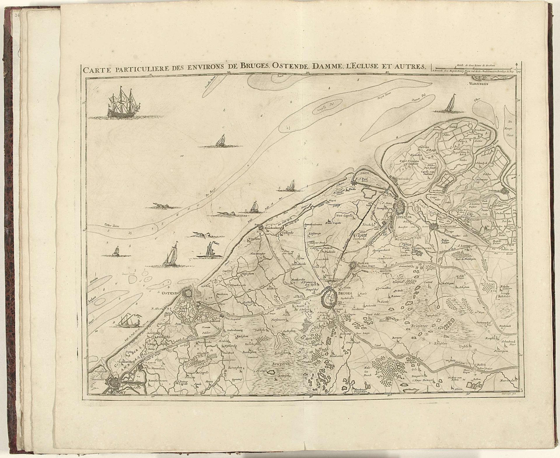 Kaart van West-Vlaanderen, 1707 by Jacobus Harrewijn