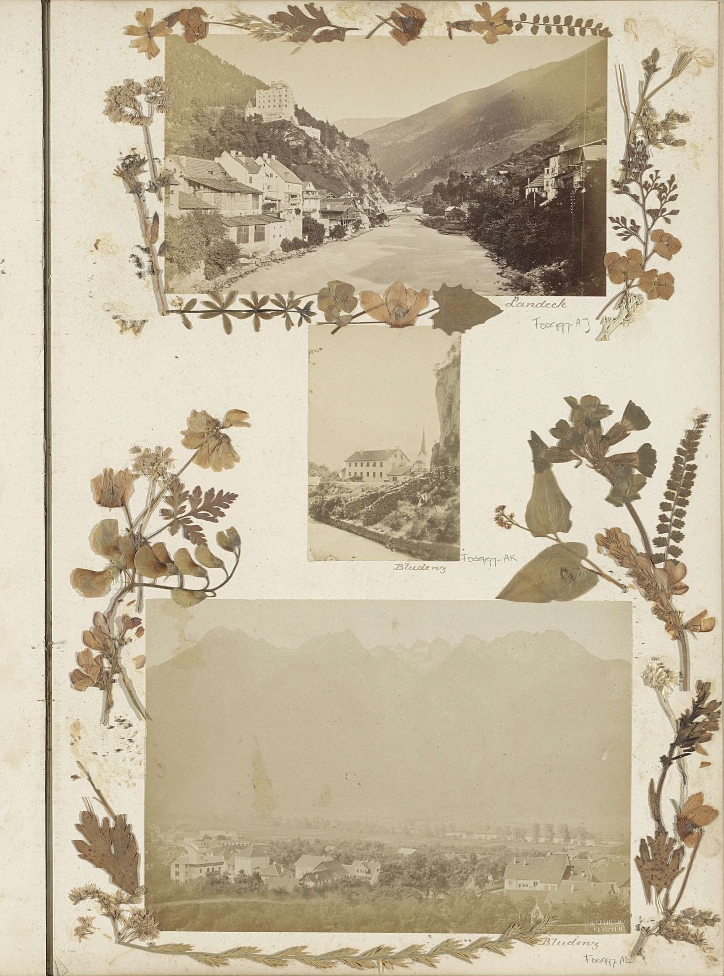 Gezicht op het dorp Bludenz by O. von Zabuesnig
