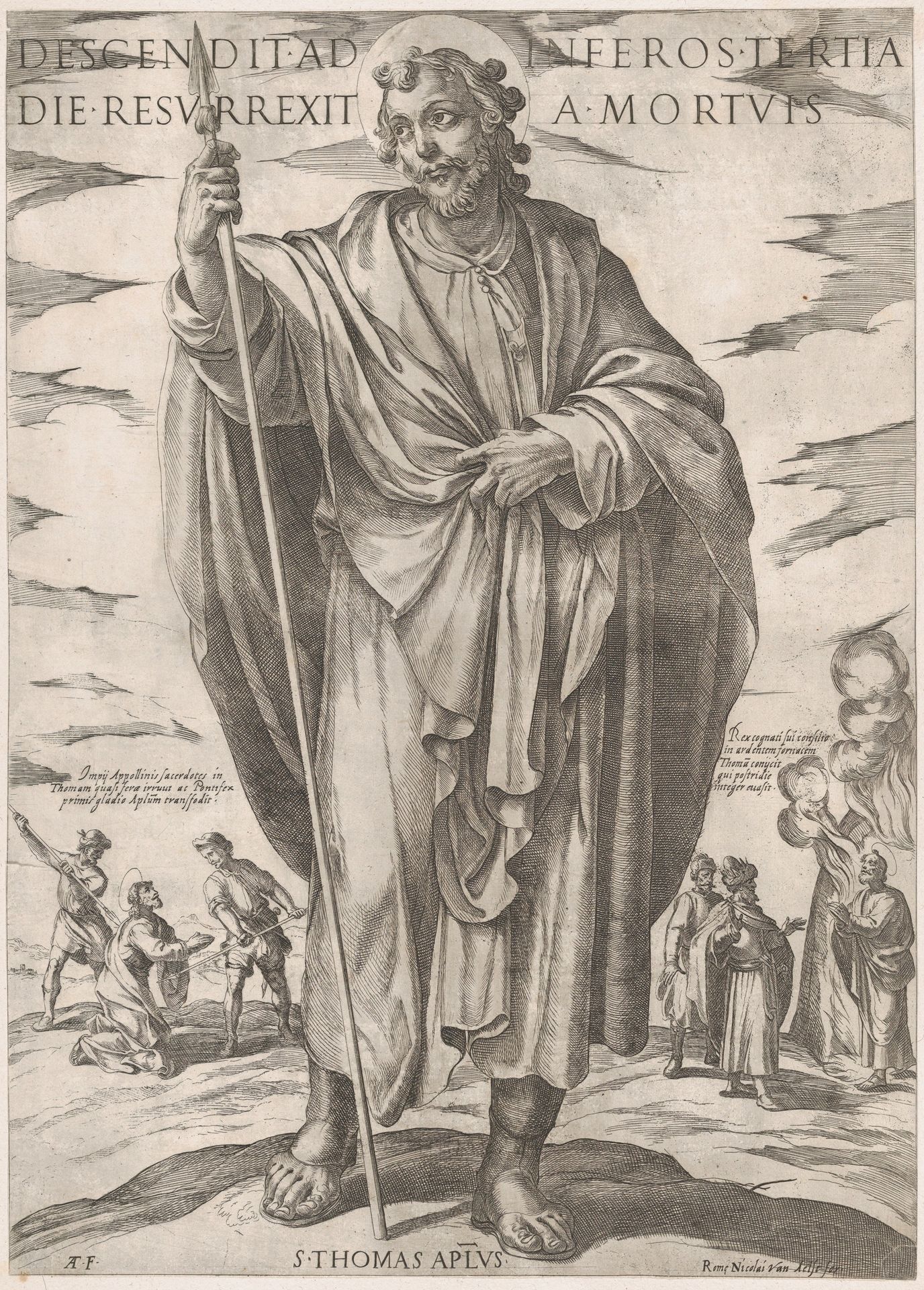 St. Thomas, from 'Christ, Mary and the Apostles' by Antonio Tempesta