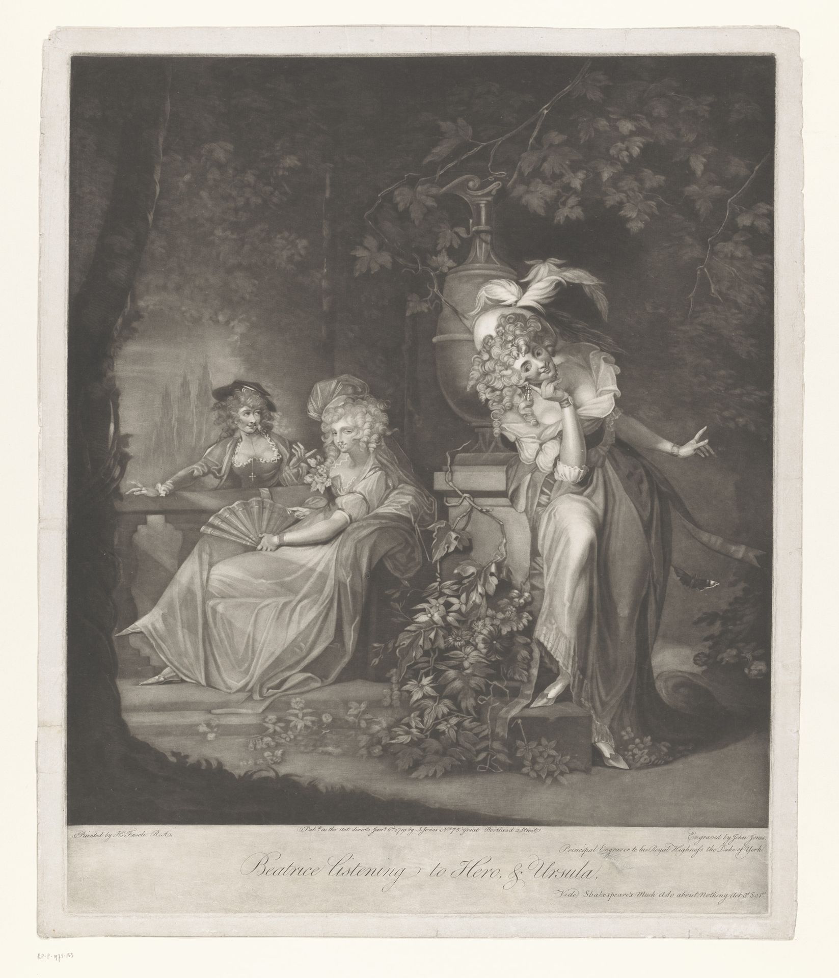 Hero en Ursula worden afgeluisterd door Beatrice by John Jones