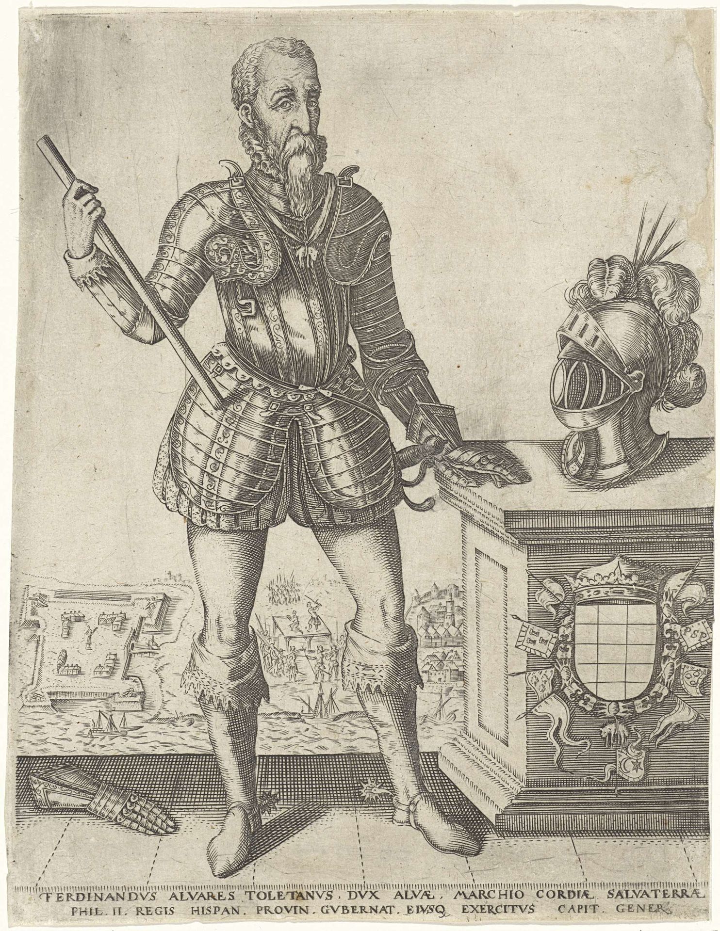 Portret van Fernando Alvarez de Toledo, hertog van Alva by Christoffel van Sichem I