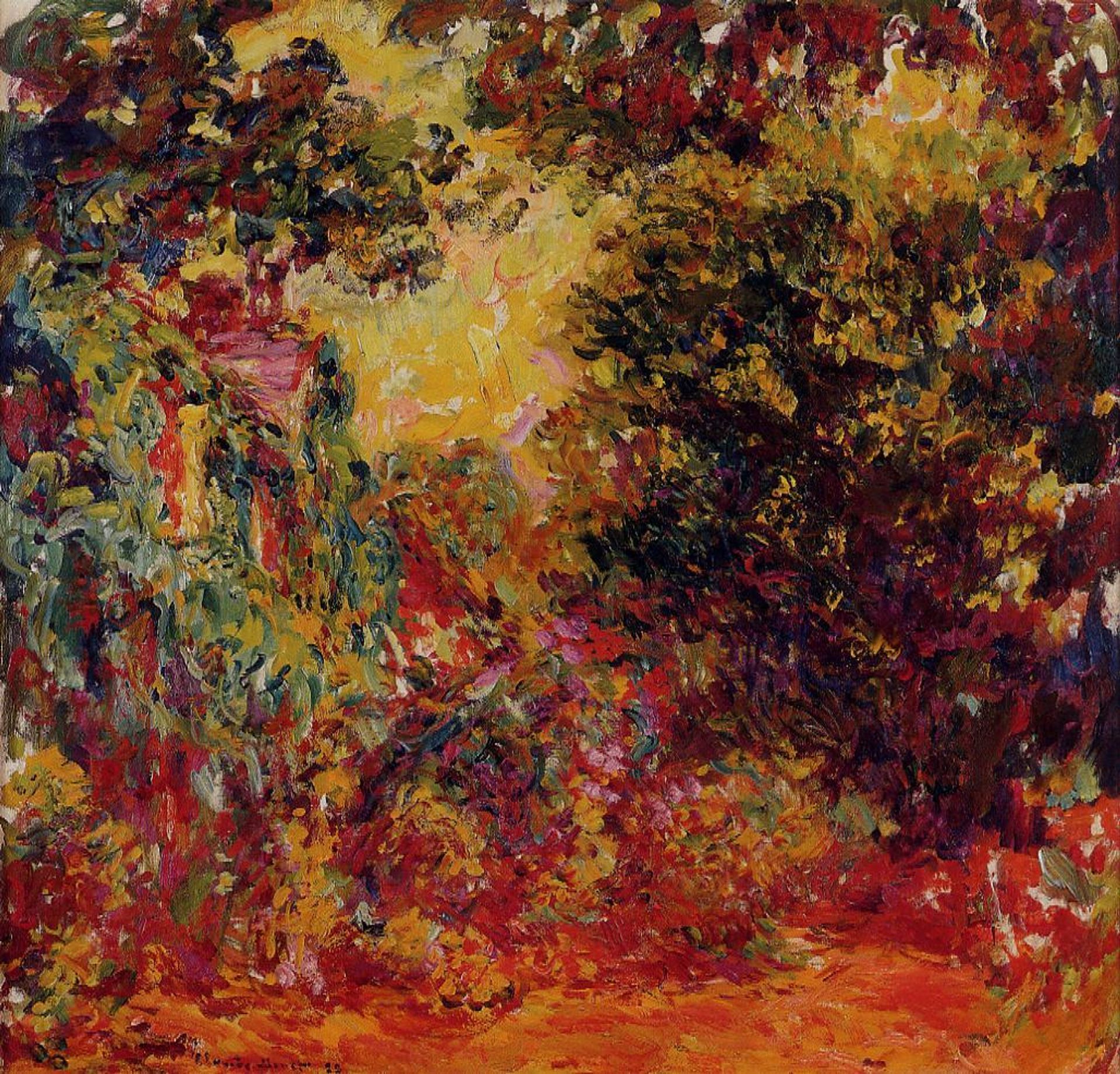 The Artist's House from the Rose Garden by Claude Monet