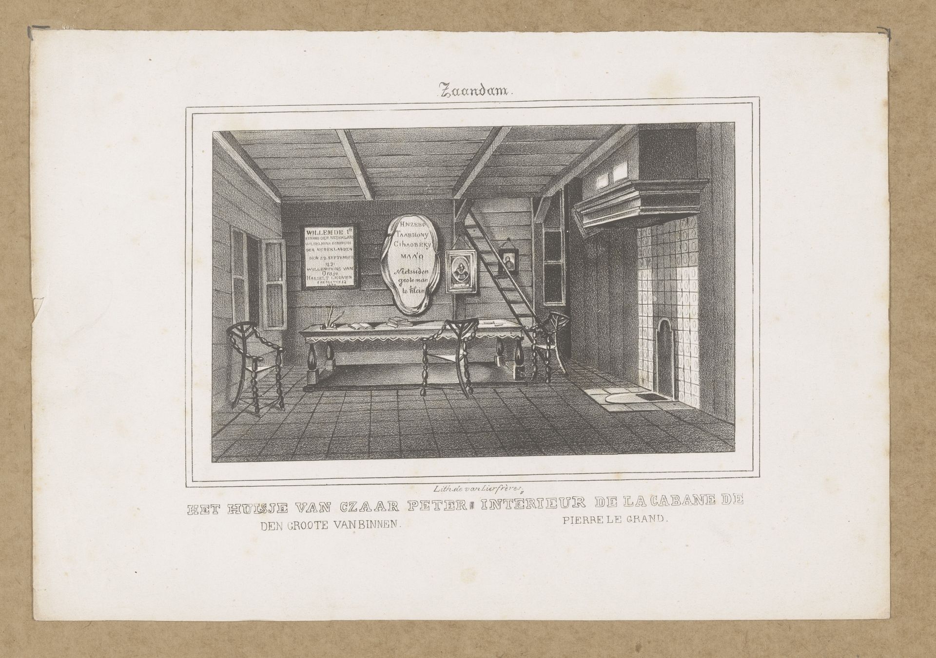 Interieur van het huis van Tsaar Peter de Grote te Zaandam by Gebroeders van Lier